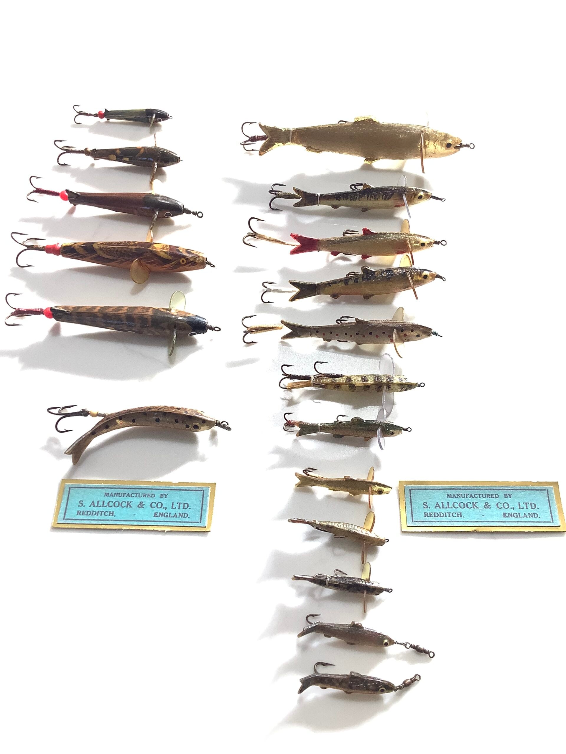 Vintage/Antique collection of Allcock Co Lure Baits, unused set circa 1909