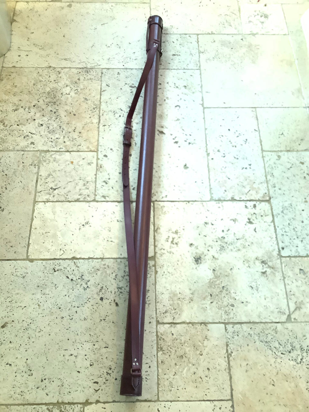 Bespoke hand made leather rod carrying protector