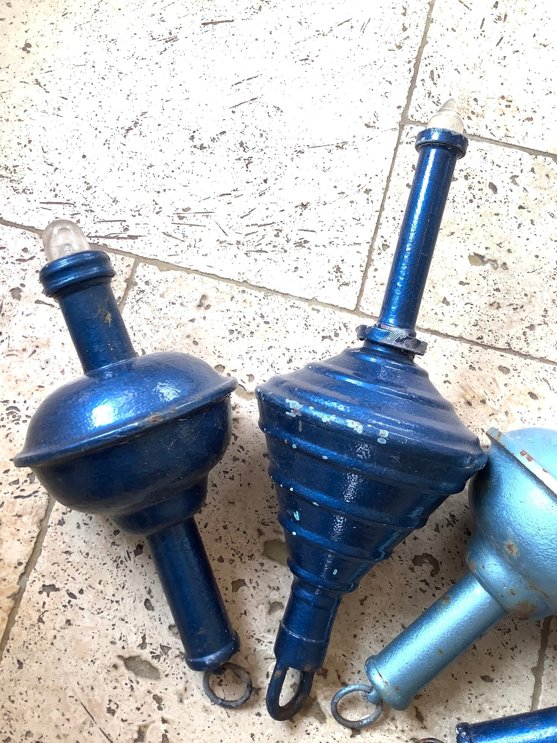 Antique Fisherman’s Large Metal Net/Pot Floats with glass light fittings