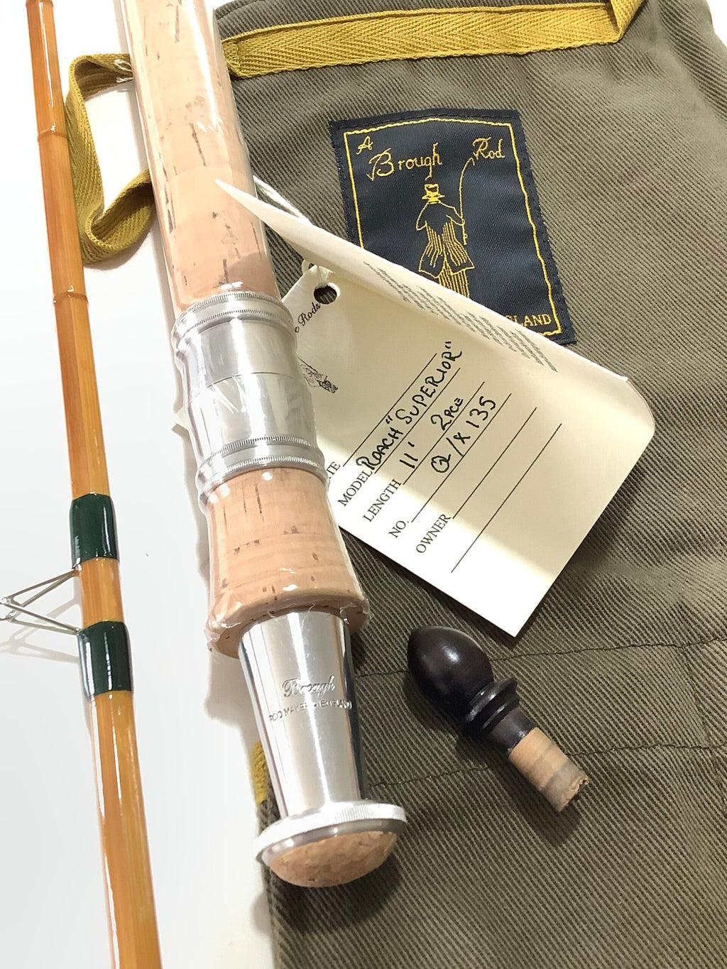 New Unused JOHN BROUGH “ Roach Superior “ 11ft Built CANE Rod