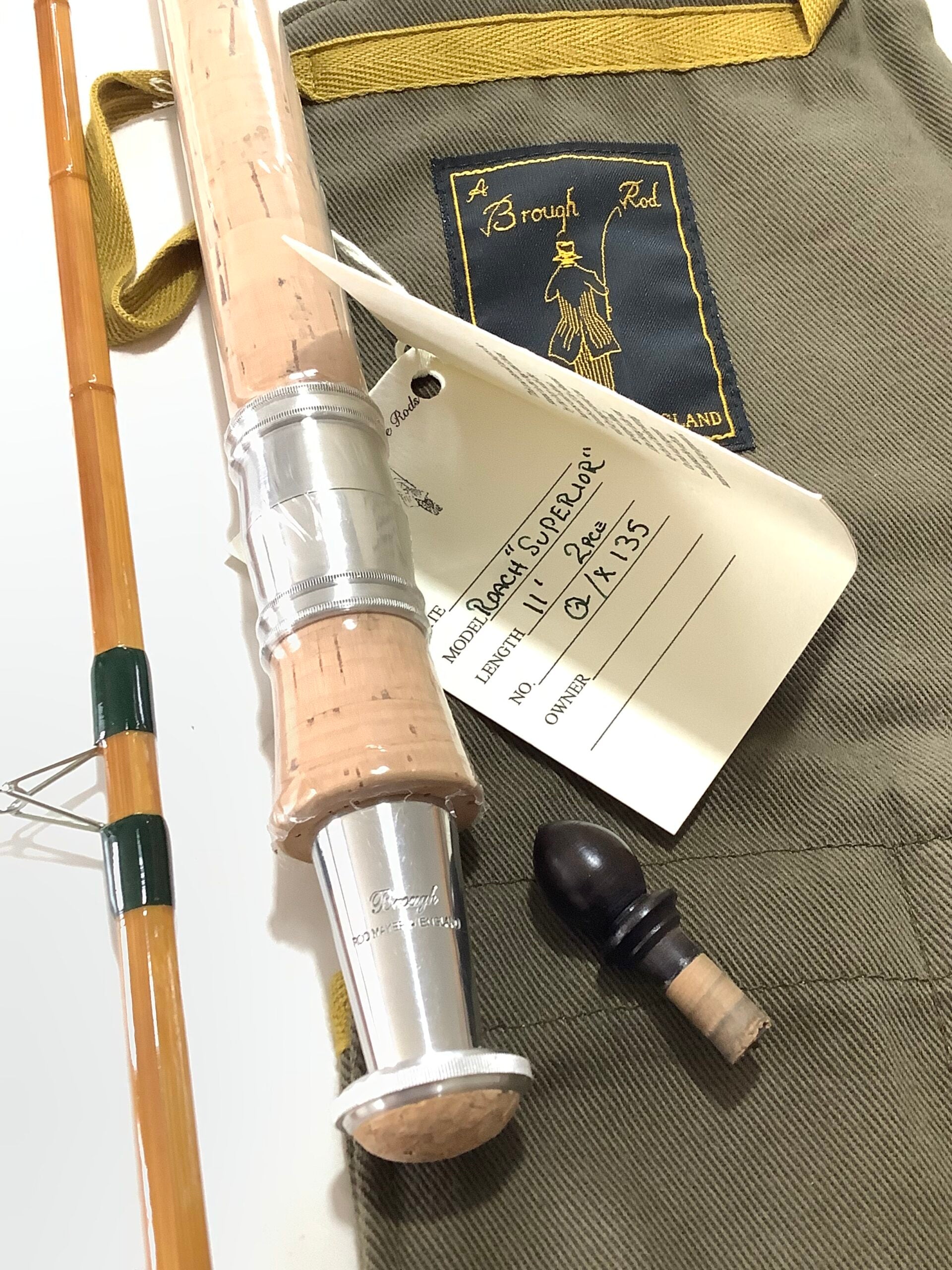 New Unused JOHN BROUGH “ Roach Superior “ 11ft Built CANE Rod