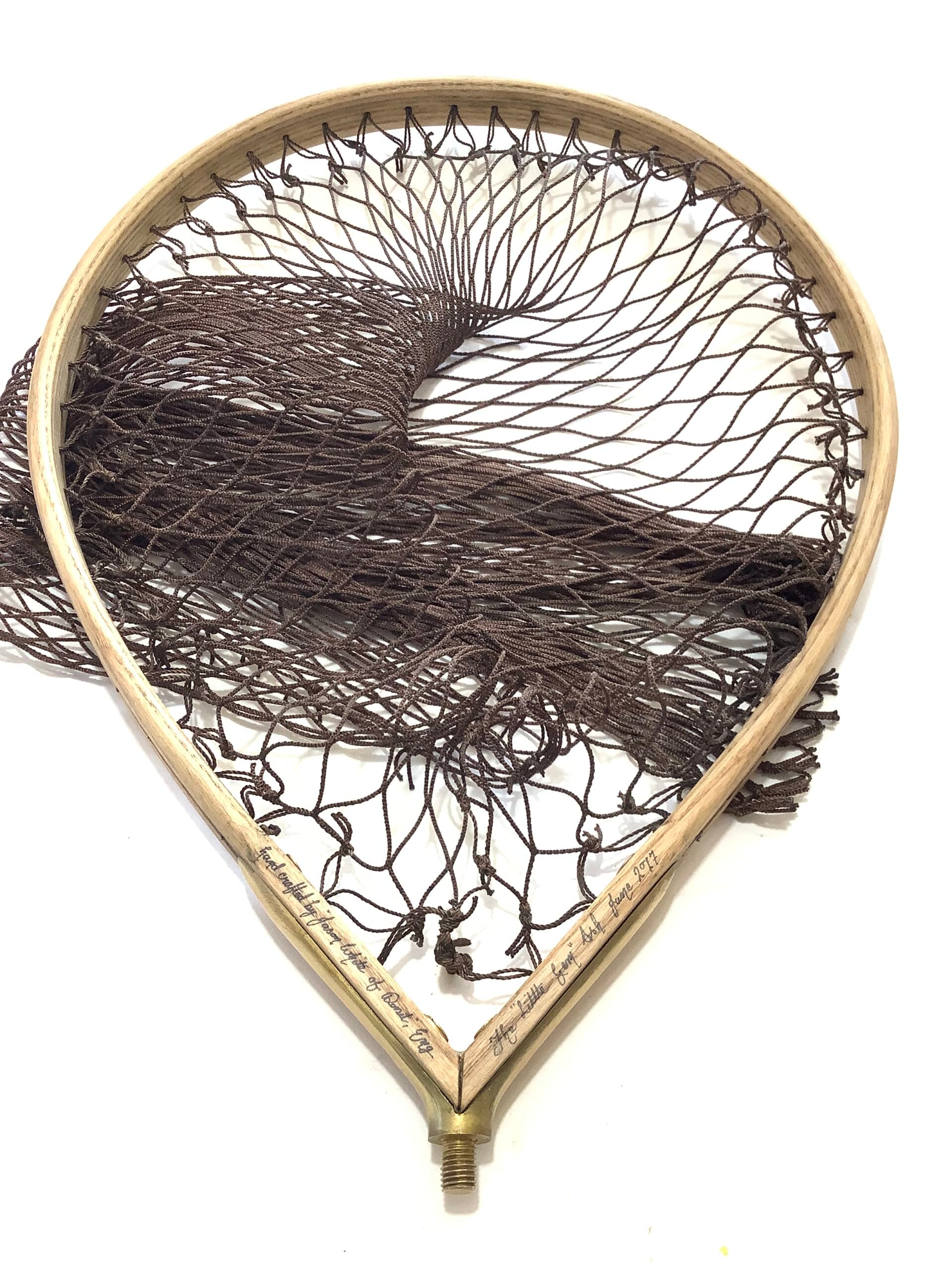 DE-LUXE Handbuilt 2017 Ash Framed Tear Drop Landing Net by GOLDEN SCALE CLUB With whole flamed Tonkin Pole Handle