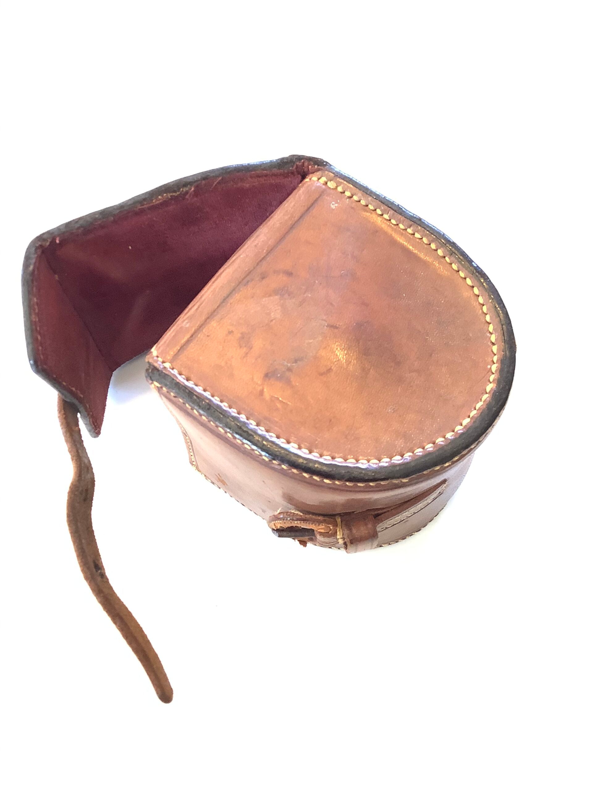 Antique Small Block Leather Reel case