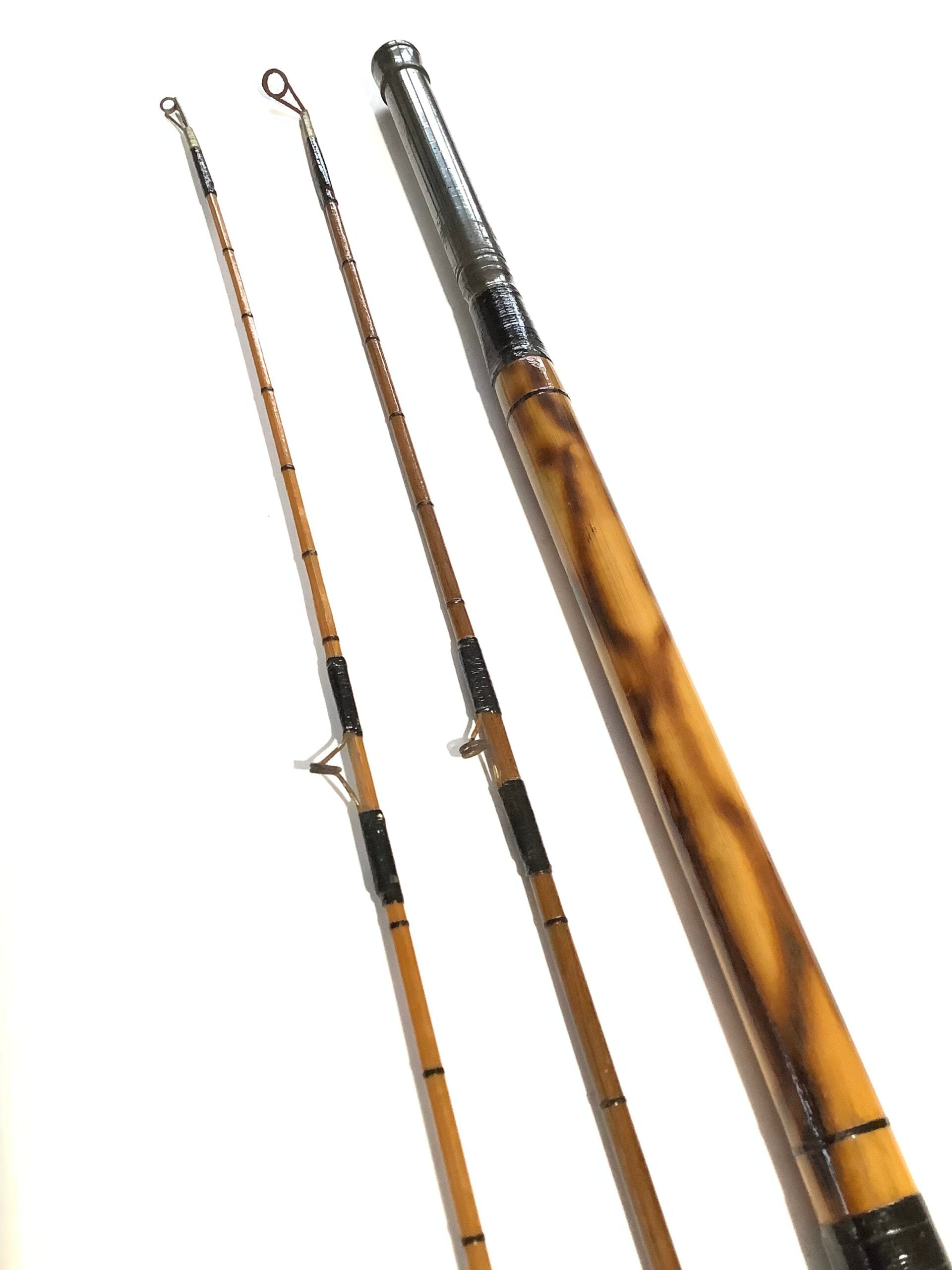 Rare HOMERS OF LONDON cane Float Rod with TWO TIPS.