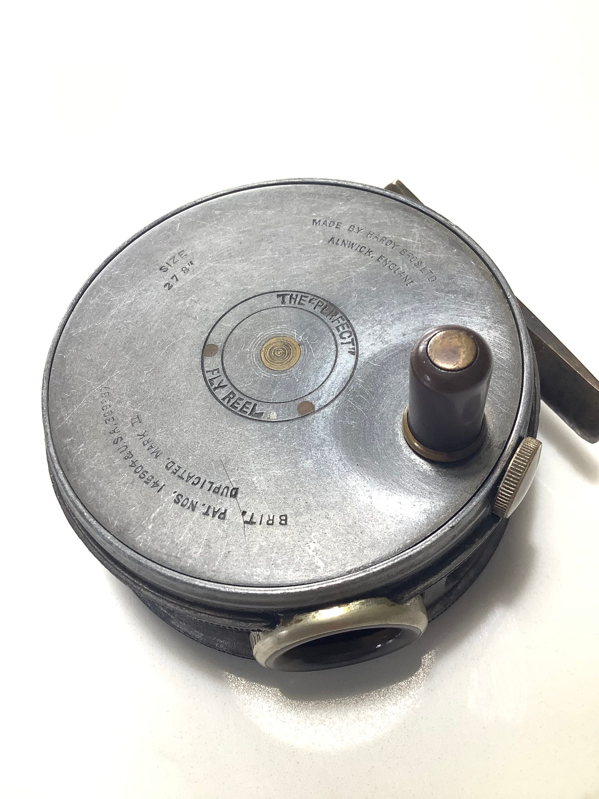 Antique Hardy Bros 2 7/8” Perfect Fly Reel with Agate Line guide