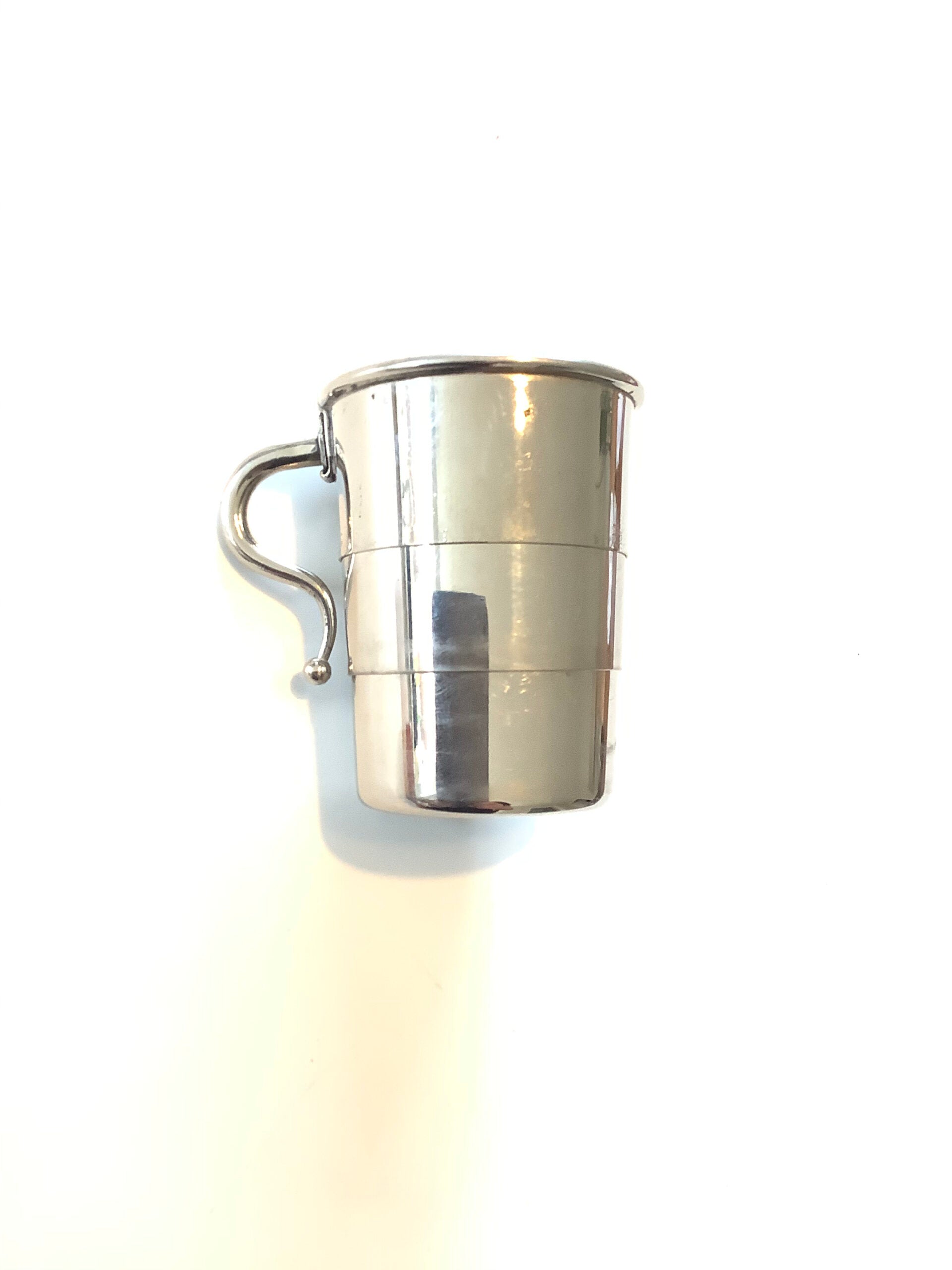 Antique Hunting /Fishing Tot shot Cup in Leather Case