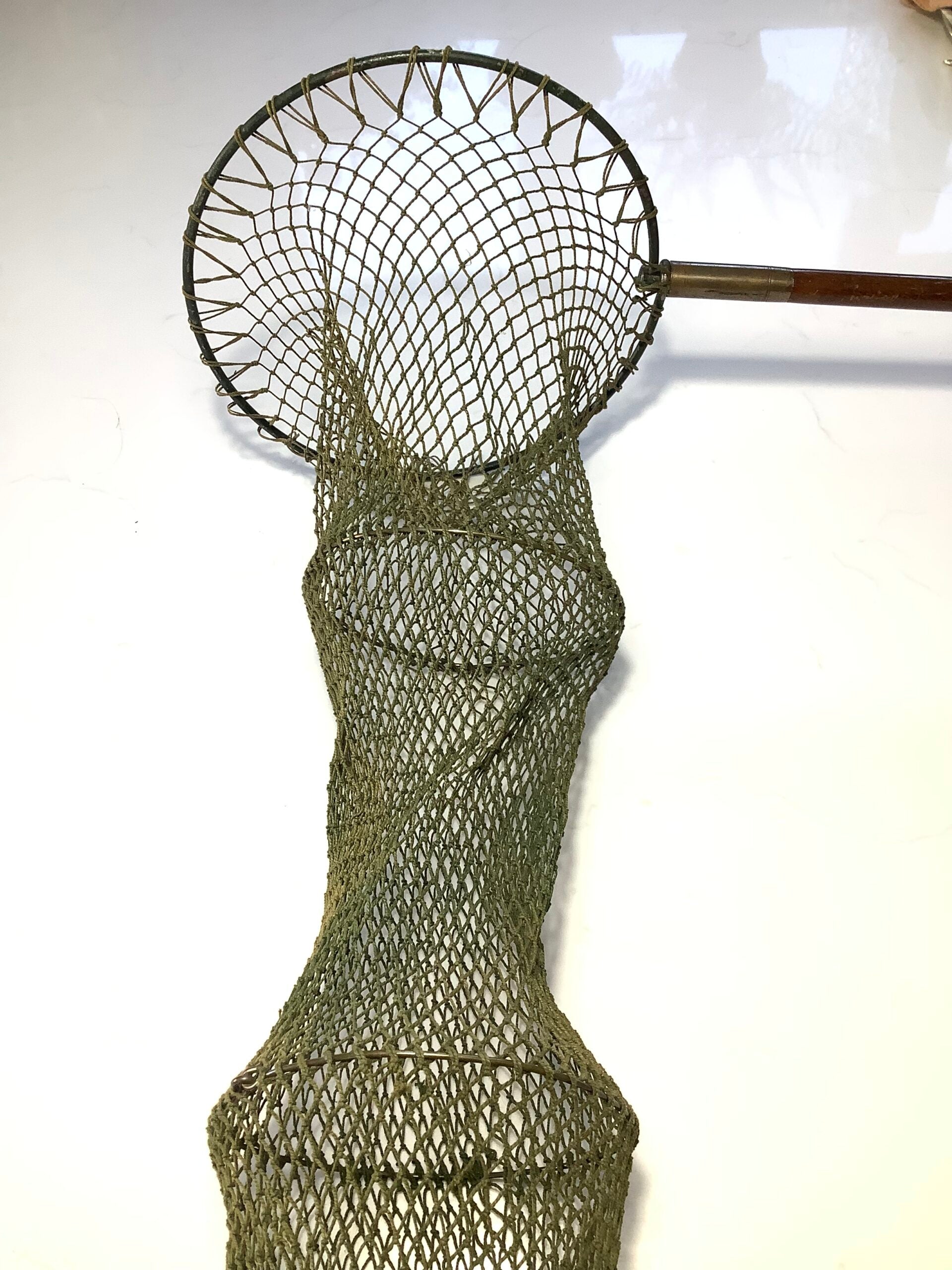 Rare Antique Thames Roach Pole Fisherman’s Bank Stick keep net.