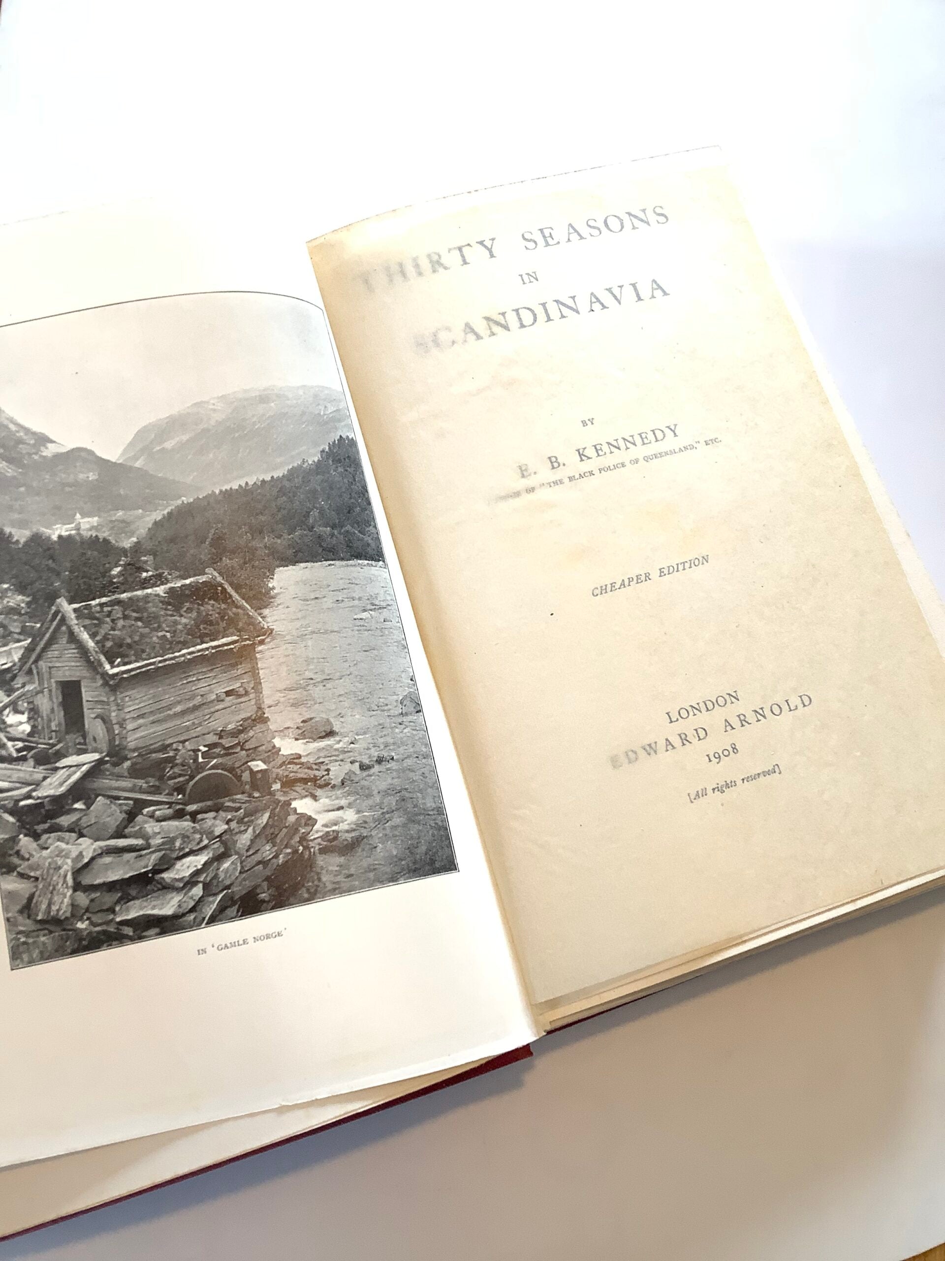 Antique THIRTY SEASONS IN SCANDINAVIA 1908 by E.B.Kennedy