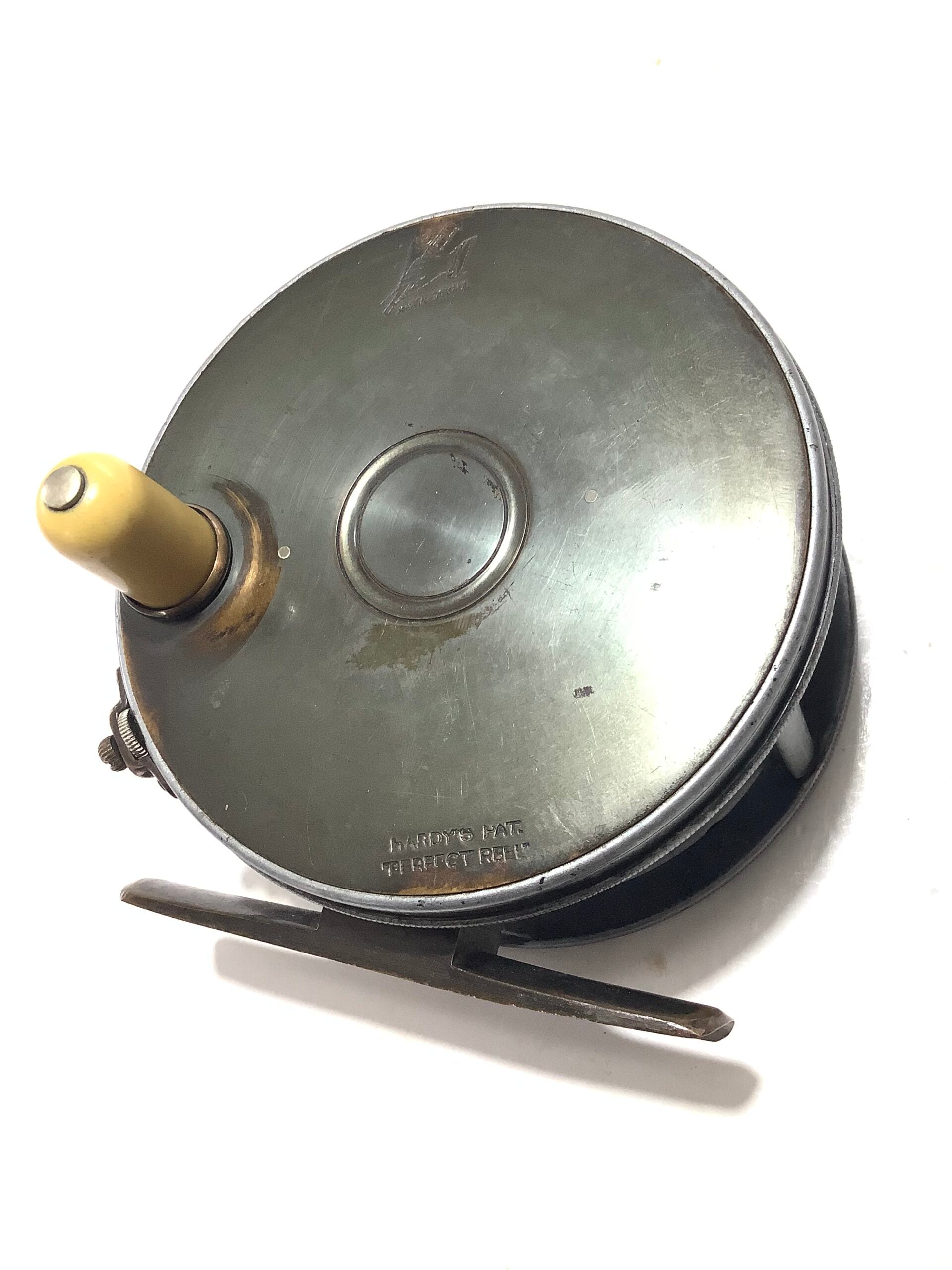 Antique Hardy Bros Brass Faced Perfect Salmon Fly Reel in excellent condition