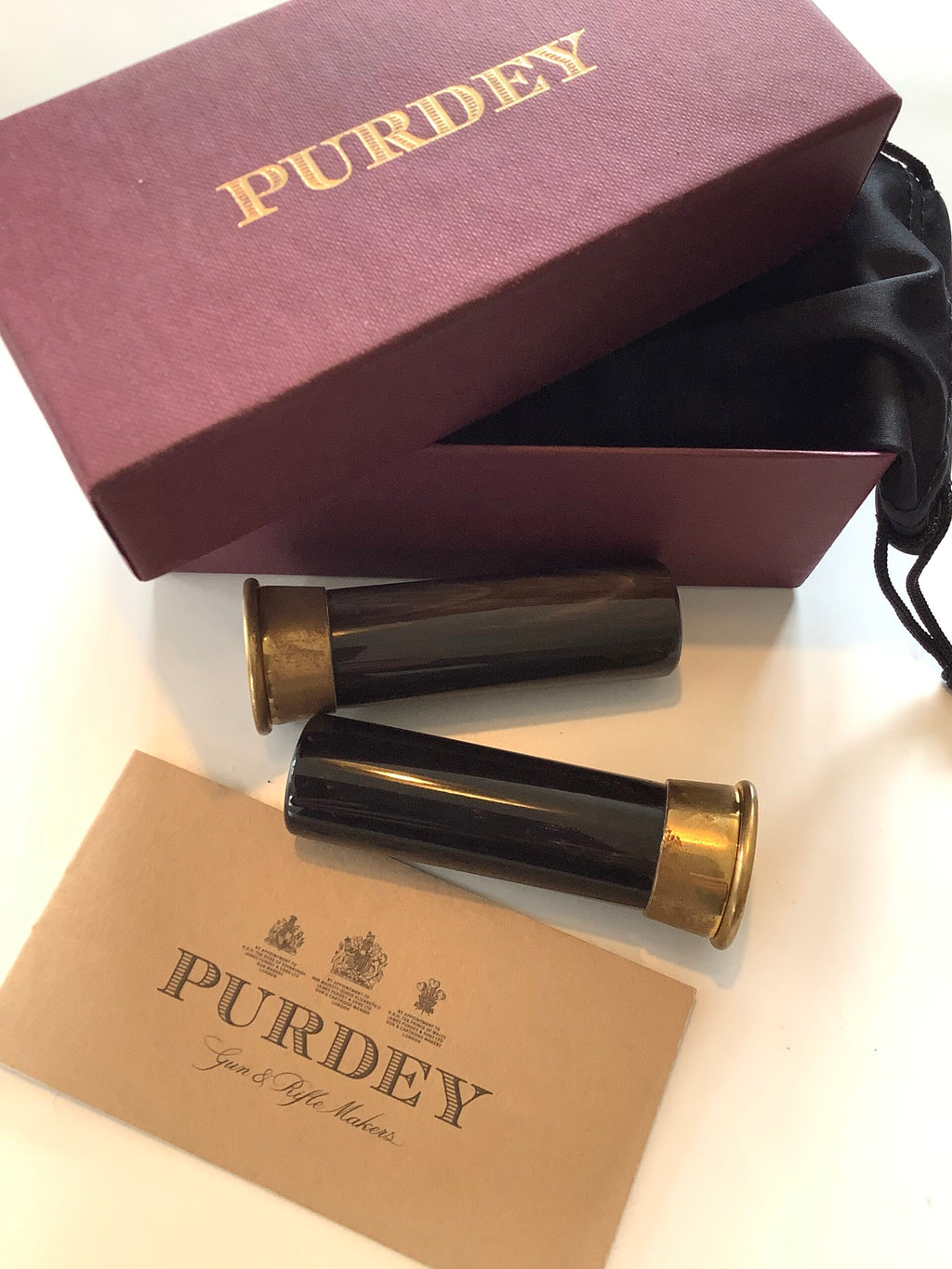 James Purdey Large Buffalo Horn Cruet Set
