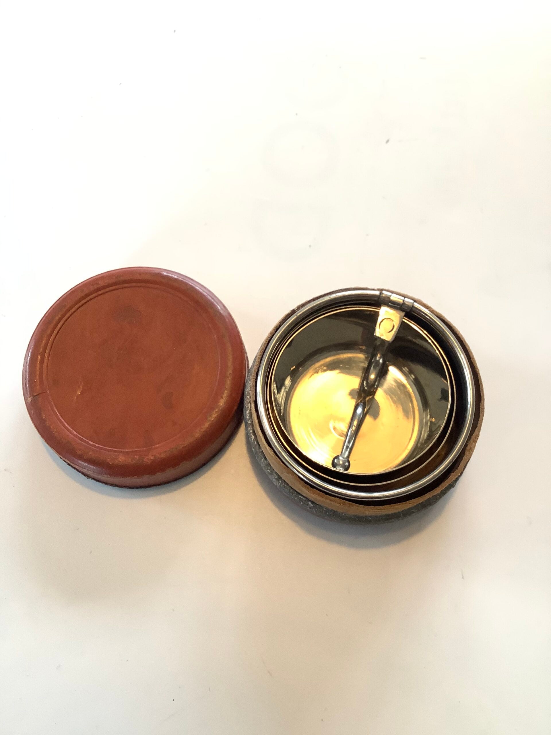 Antique Hunting /Fishing Tot shot Cup in Leather Case