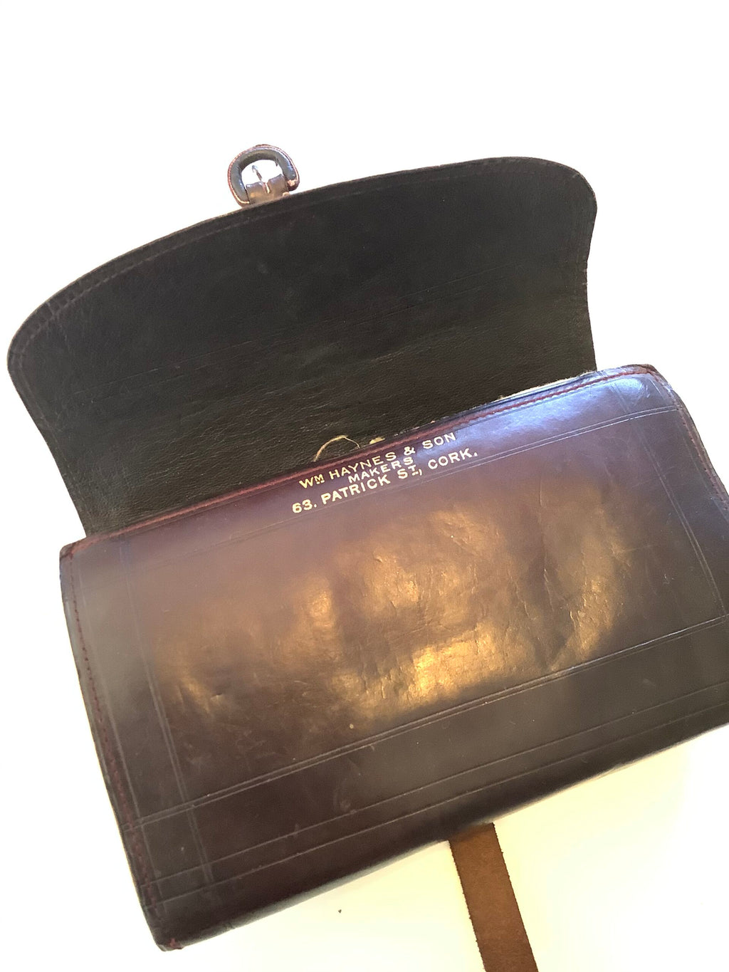 Antique WM Haynes Son Makers Leather Salmon Fly Wallet
