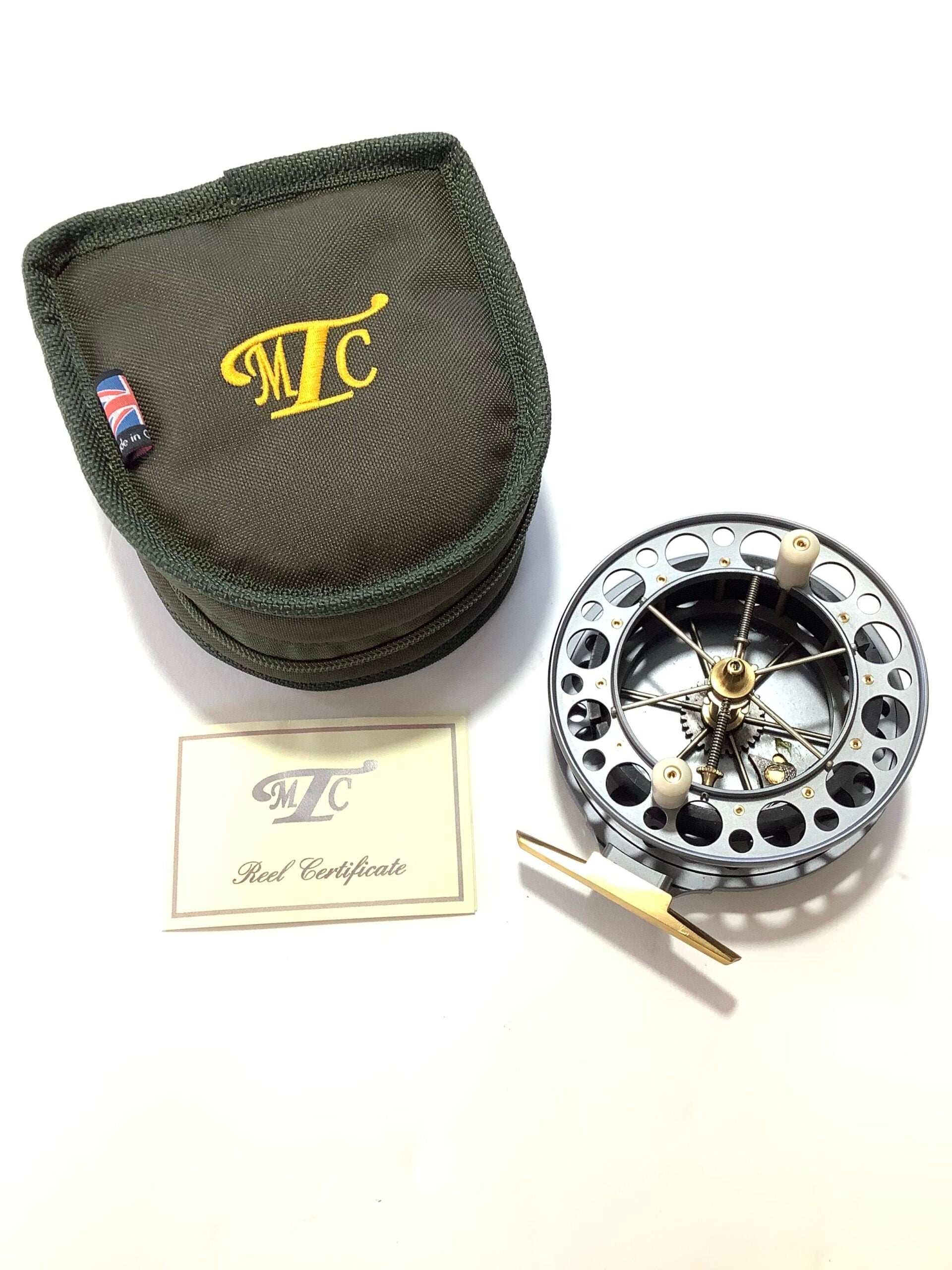 New unused Garry Mills T7 4” Centrepin Reel.