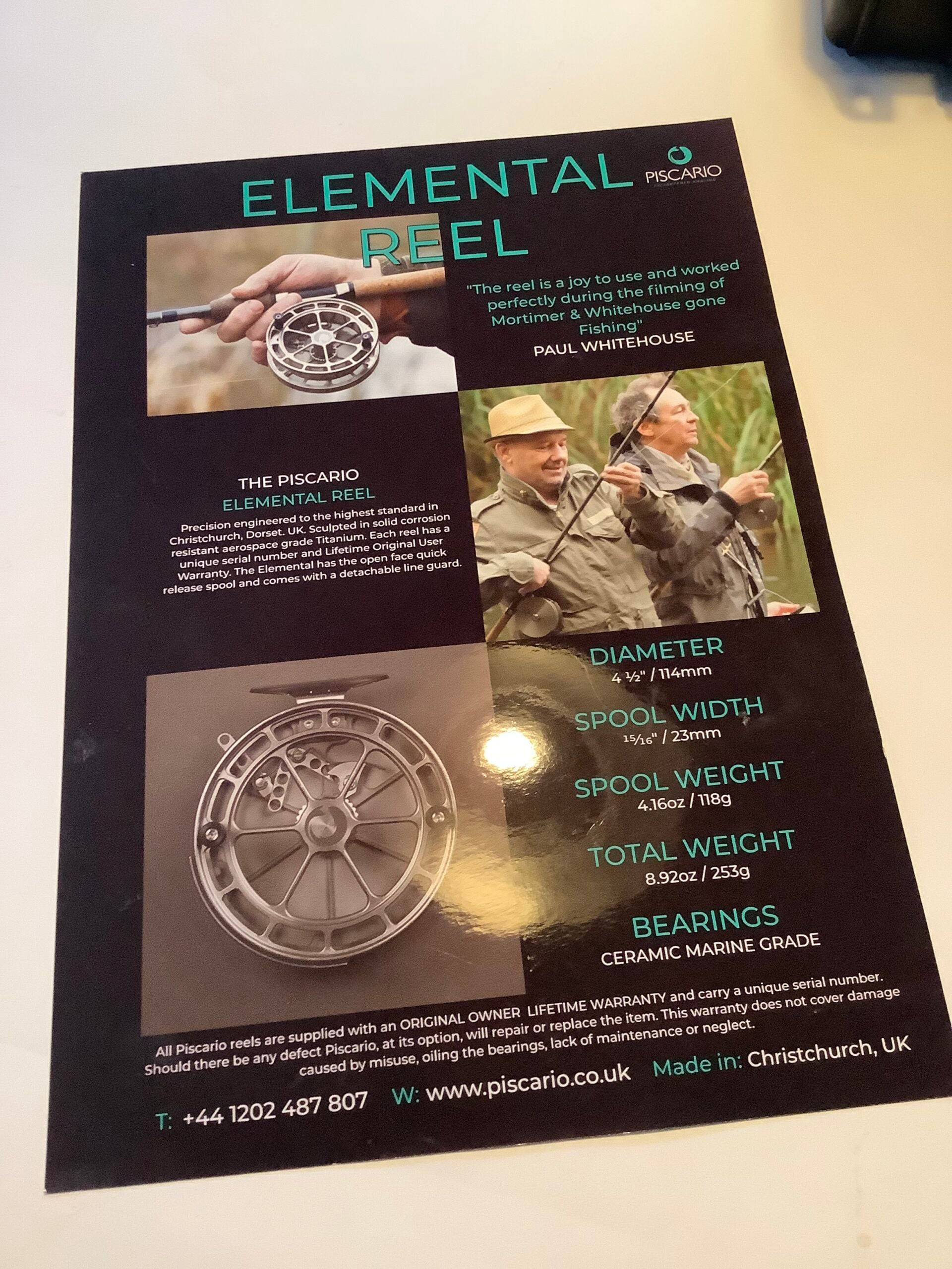 New Titanium Elemental Centrepin by Piscario ( Featured in Mortimer Whitehouse Gone Fishing Series)