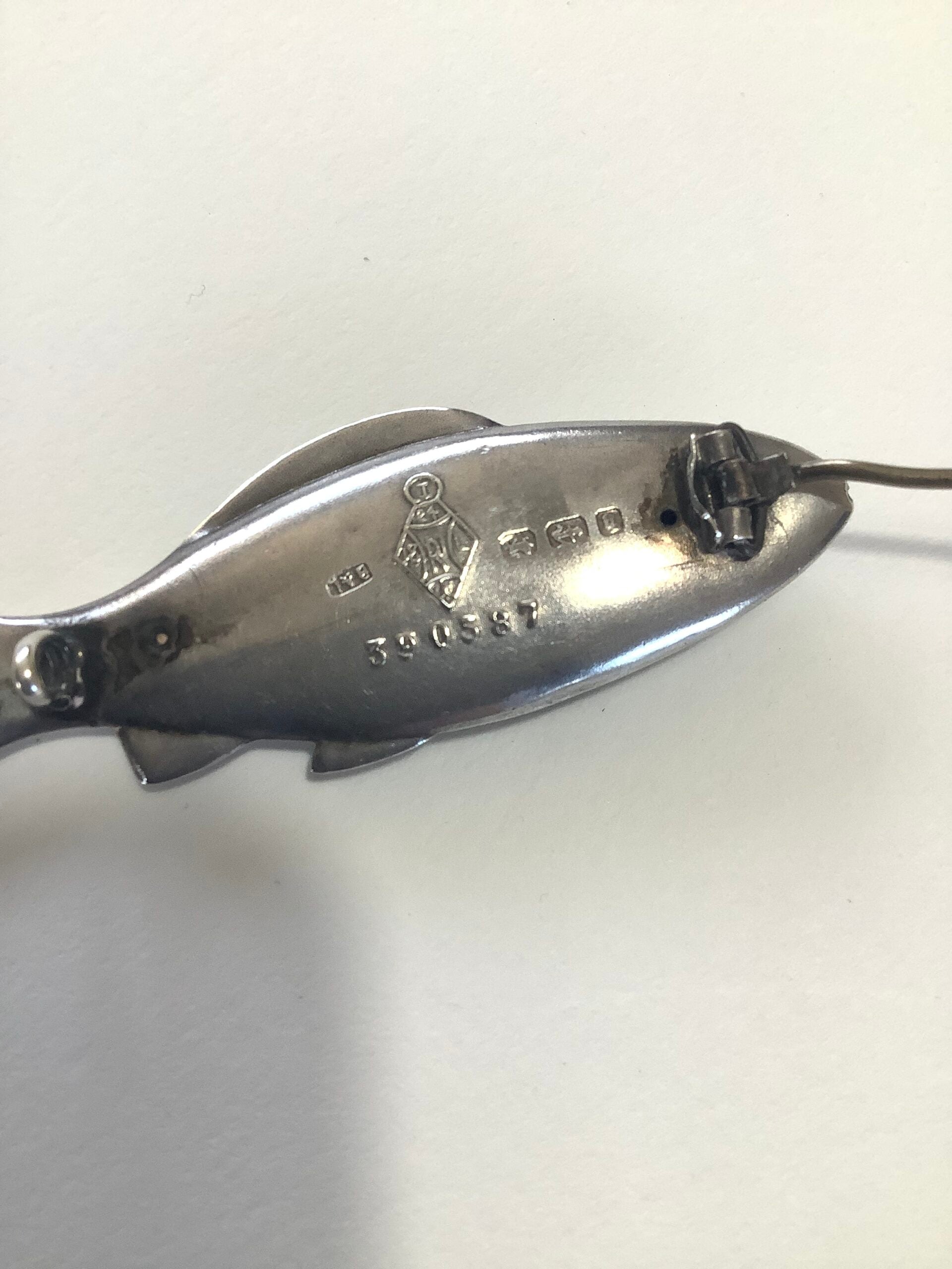 Antique Silver Fish with Victorian Kite Mark Stamp