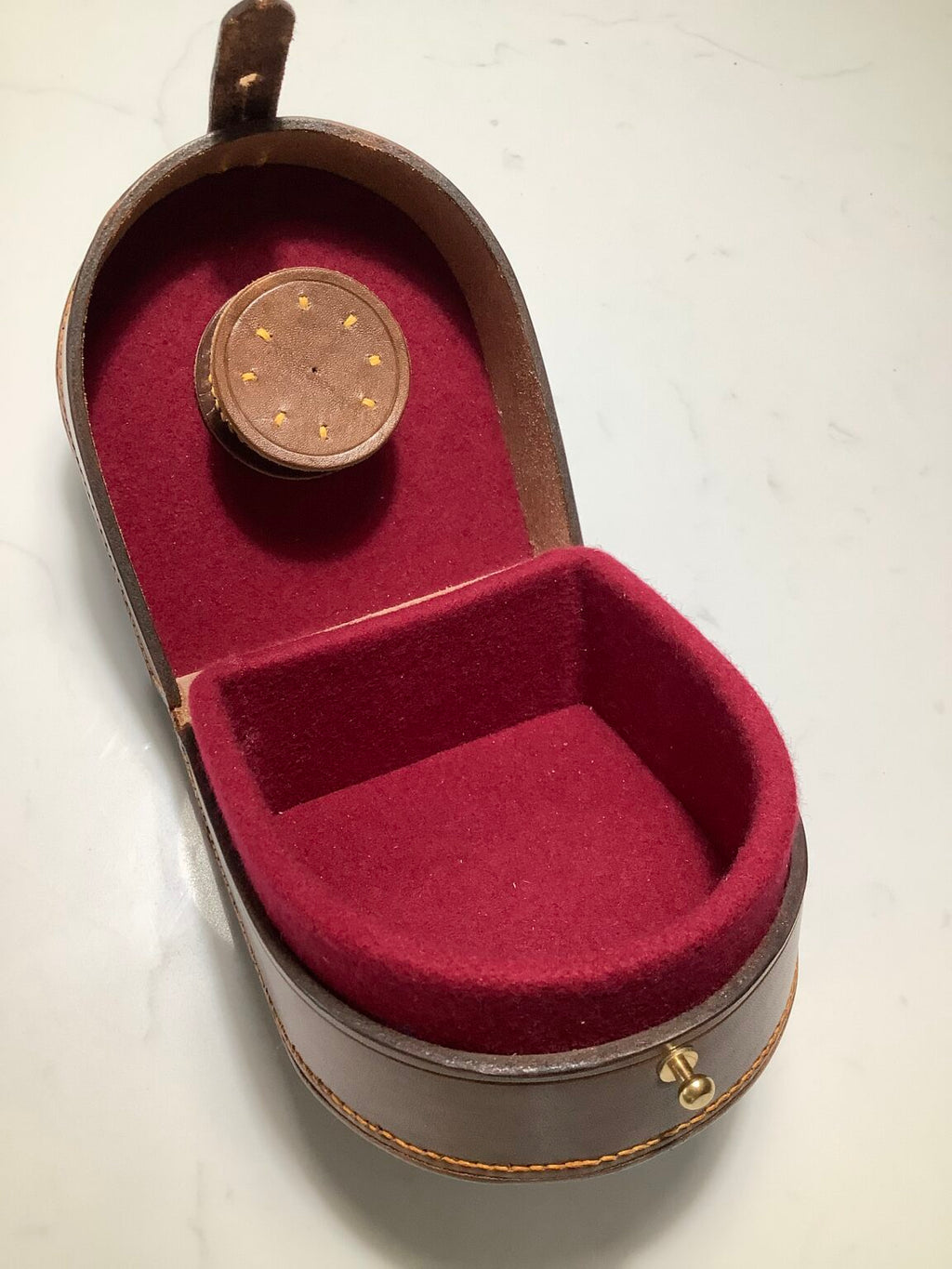 New Hand Crafted Leather Clam Shell 4” Centrepin Case By Peter Loam