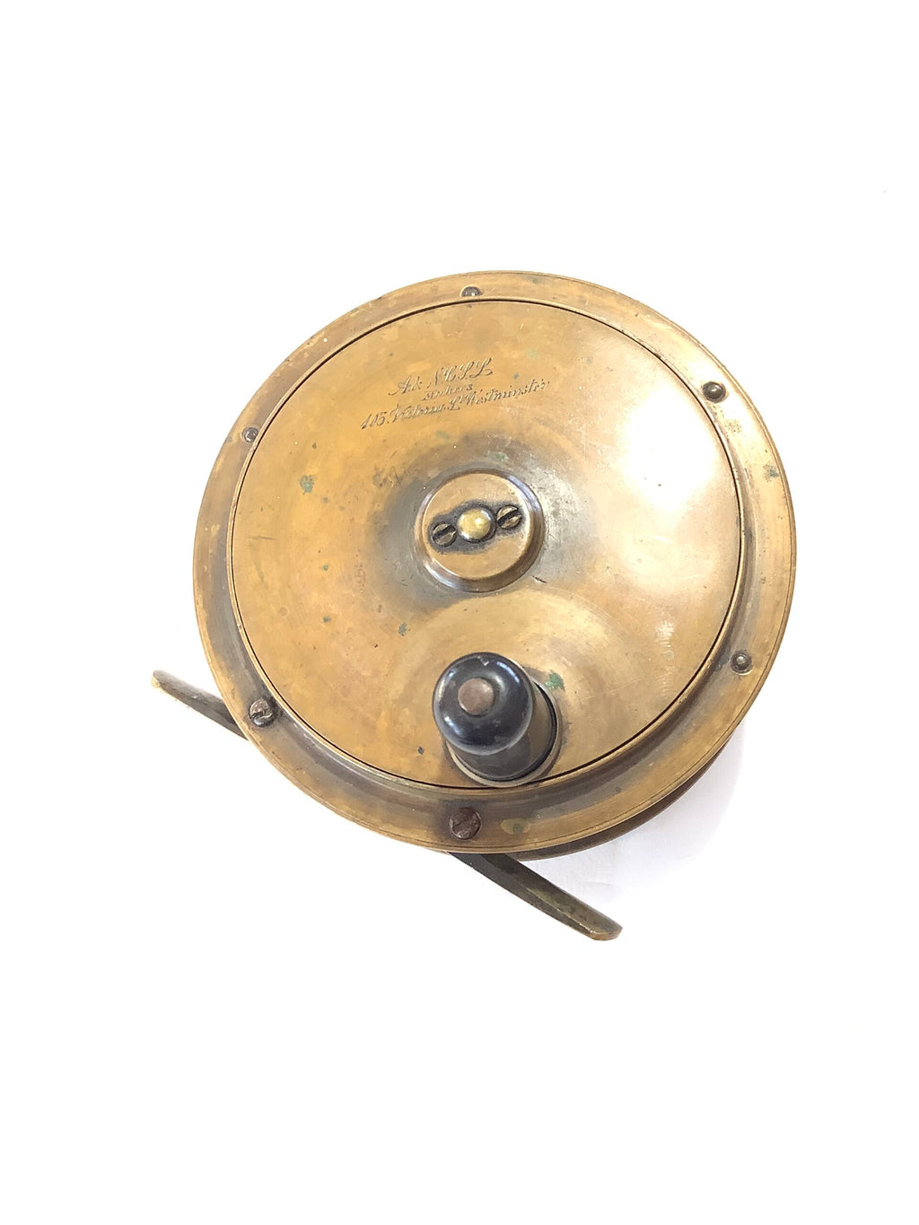 Antique HERCULES BRASS SALMON FLY REEL By LONDON MAKER Army Navy