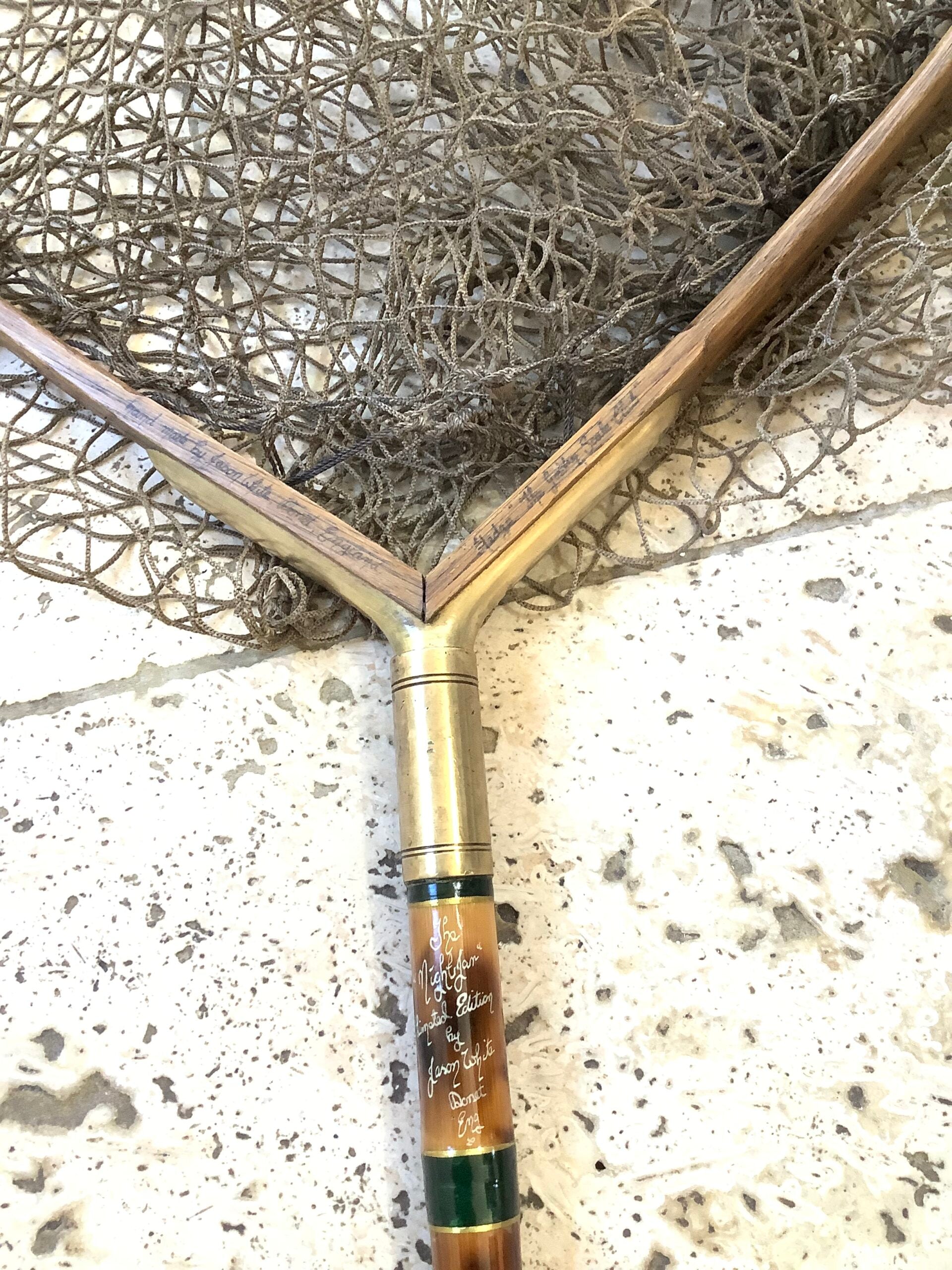 DE-LUXE Traditional Hand Crafted Large Carp ASH Framed Landing Net Pole By GOLDEN SCALE CLUB