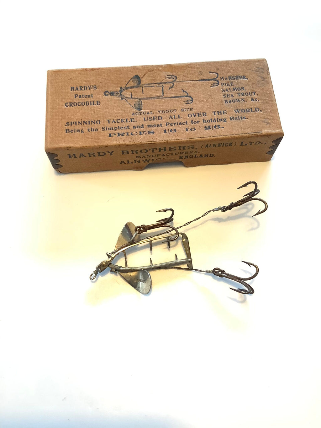 Antique Hardy Bros “ Crocodile” Bait lure unused.