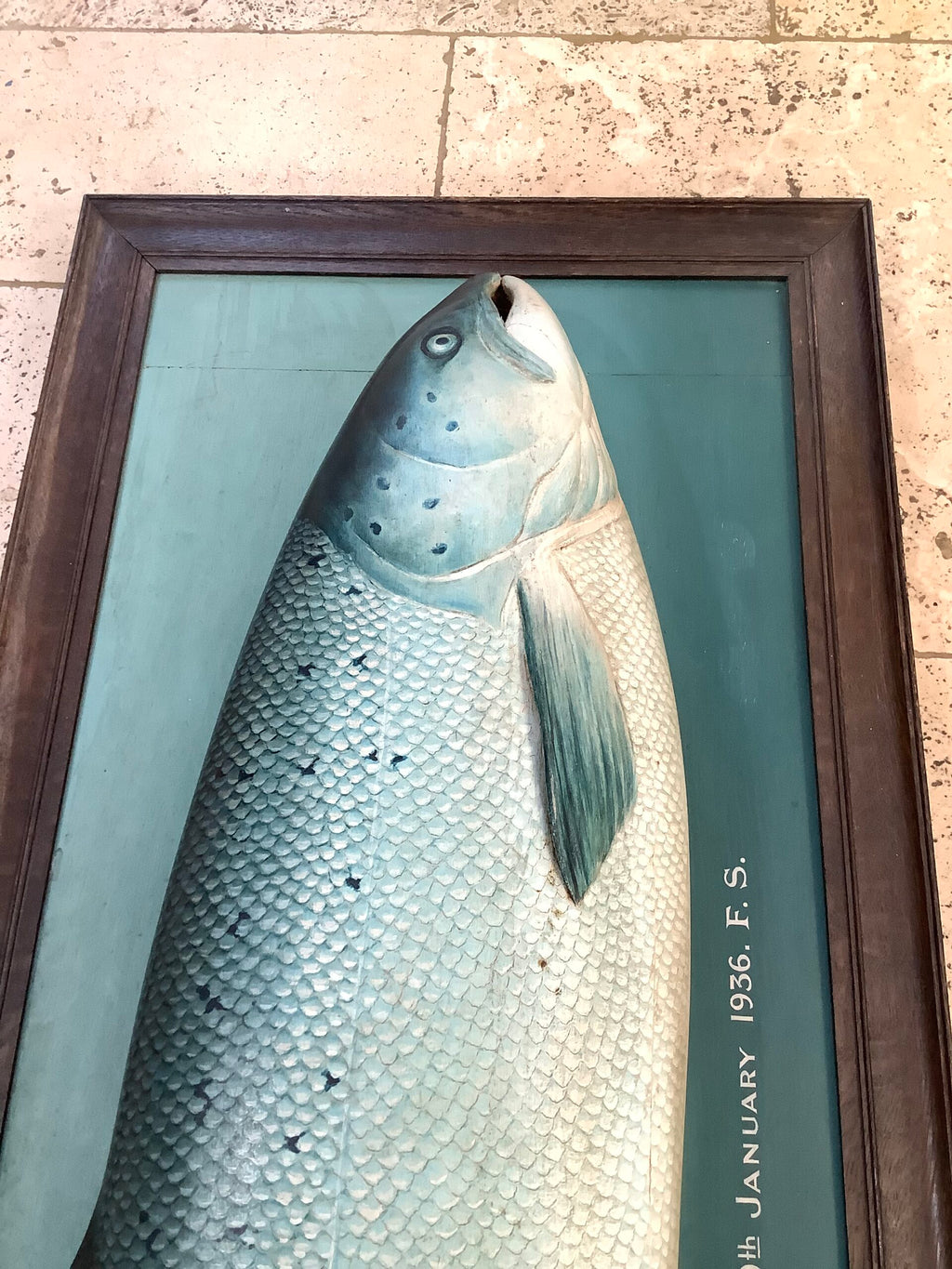 Antique P.D MALLOCH 3/4 Wood Block Carved Beautifully Artistically Painted Atlantic Salmon 1936
