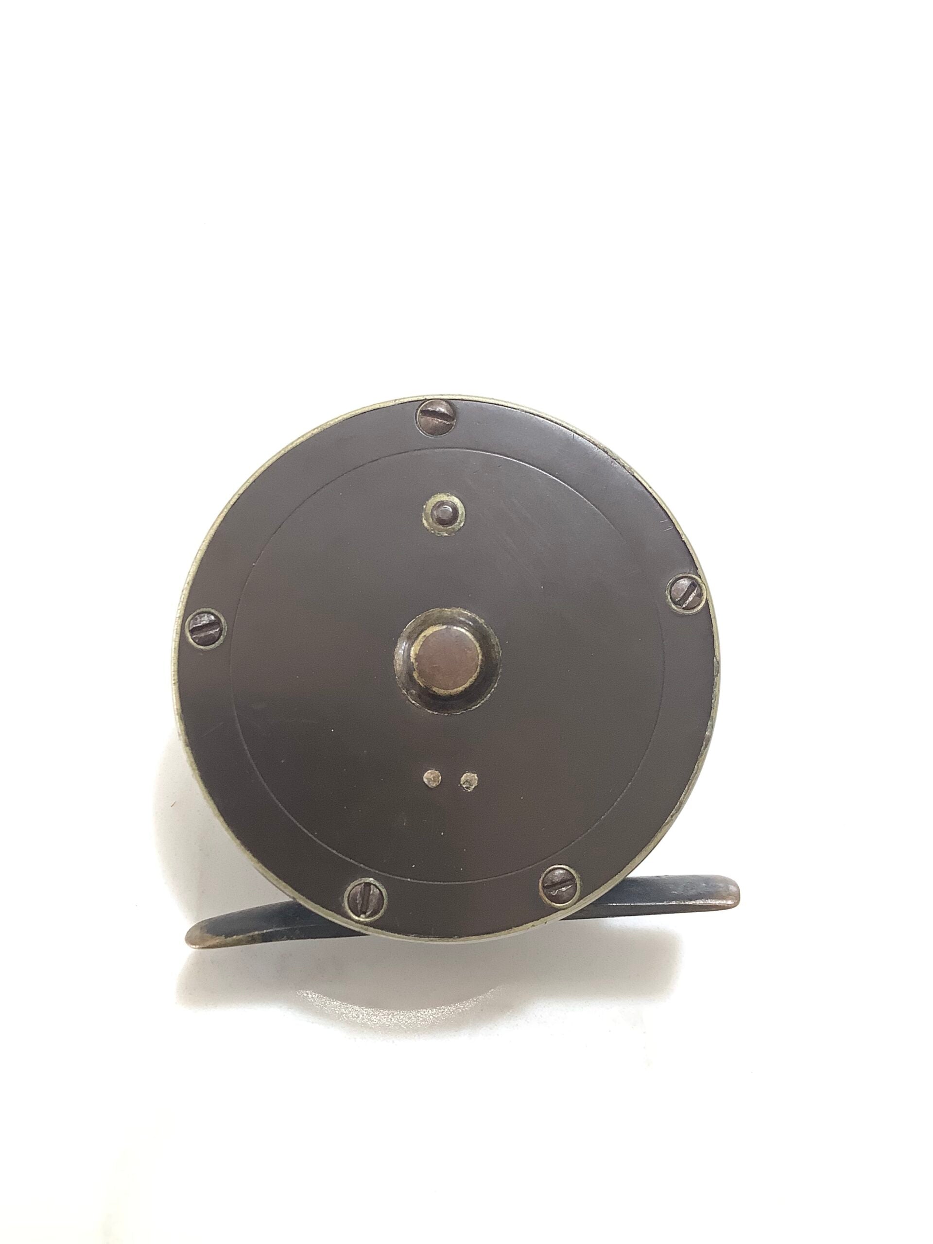 Very Rare Antique HARDY Bros Brass Ebonite with Nickel silver rim 2 1/2” Fly Reel