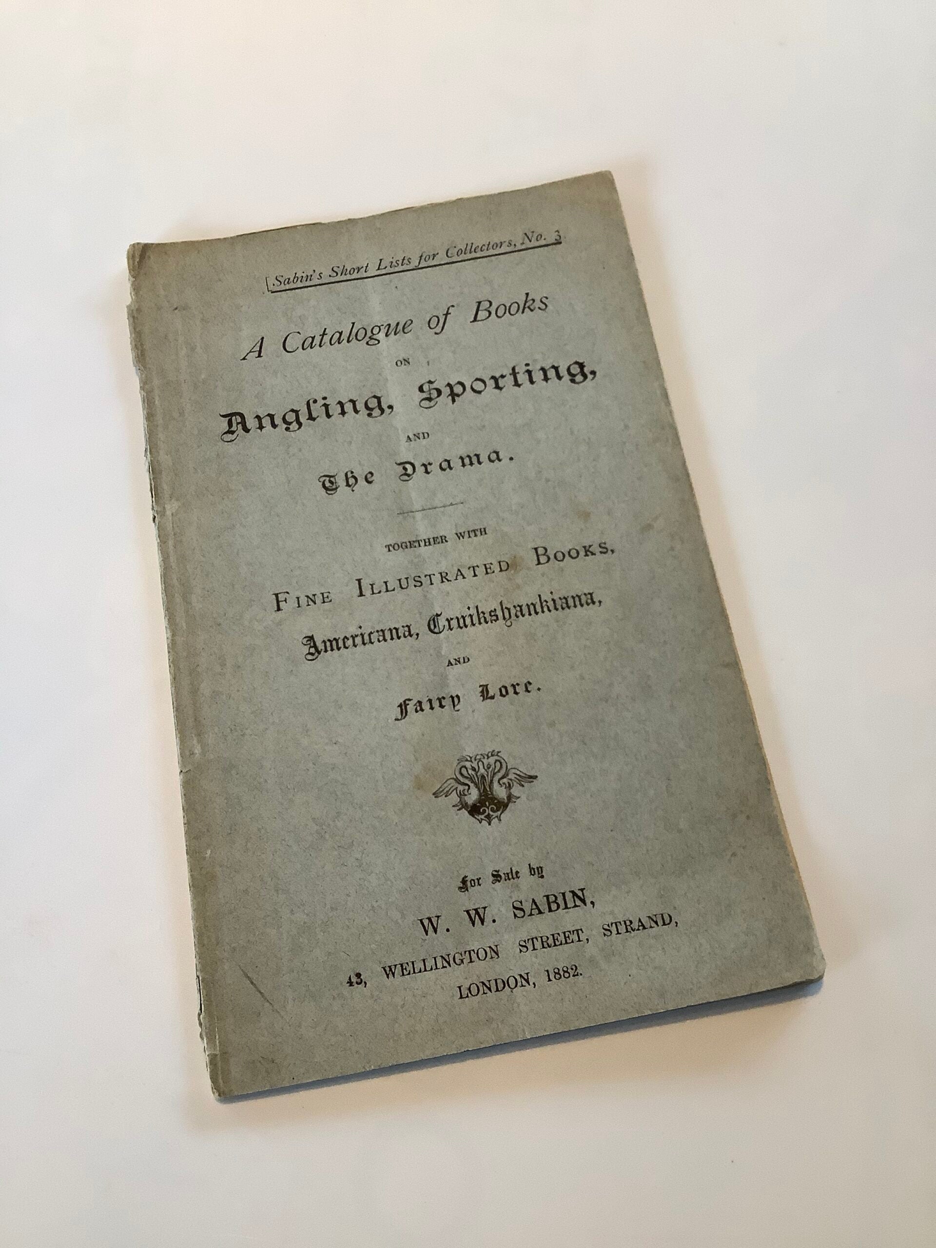 Very Scarce antique 1882 Angling Sporting Catalogue of Books for sale from W.W.Sabin The Strand London