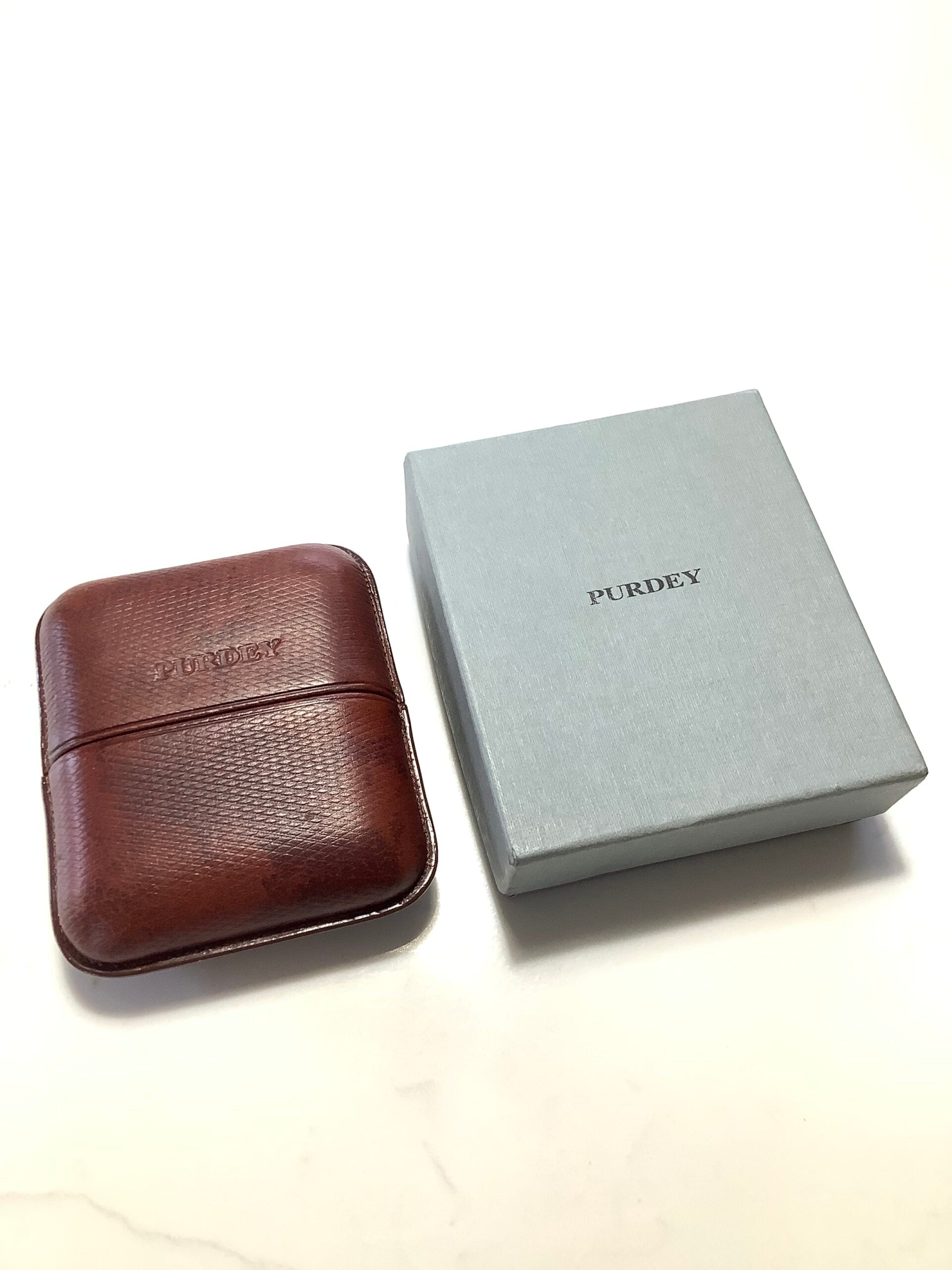 New unused PURDEY Chequered Leather Pocket Cigar Holder