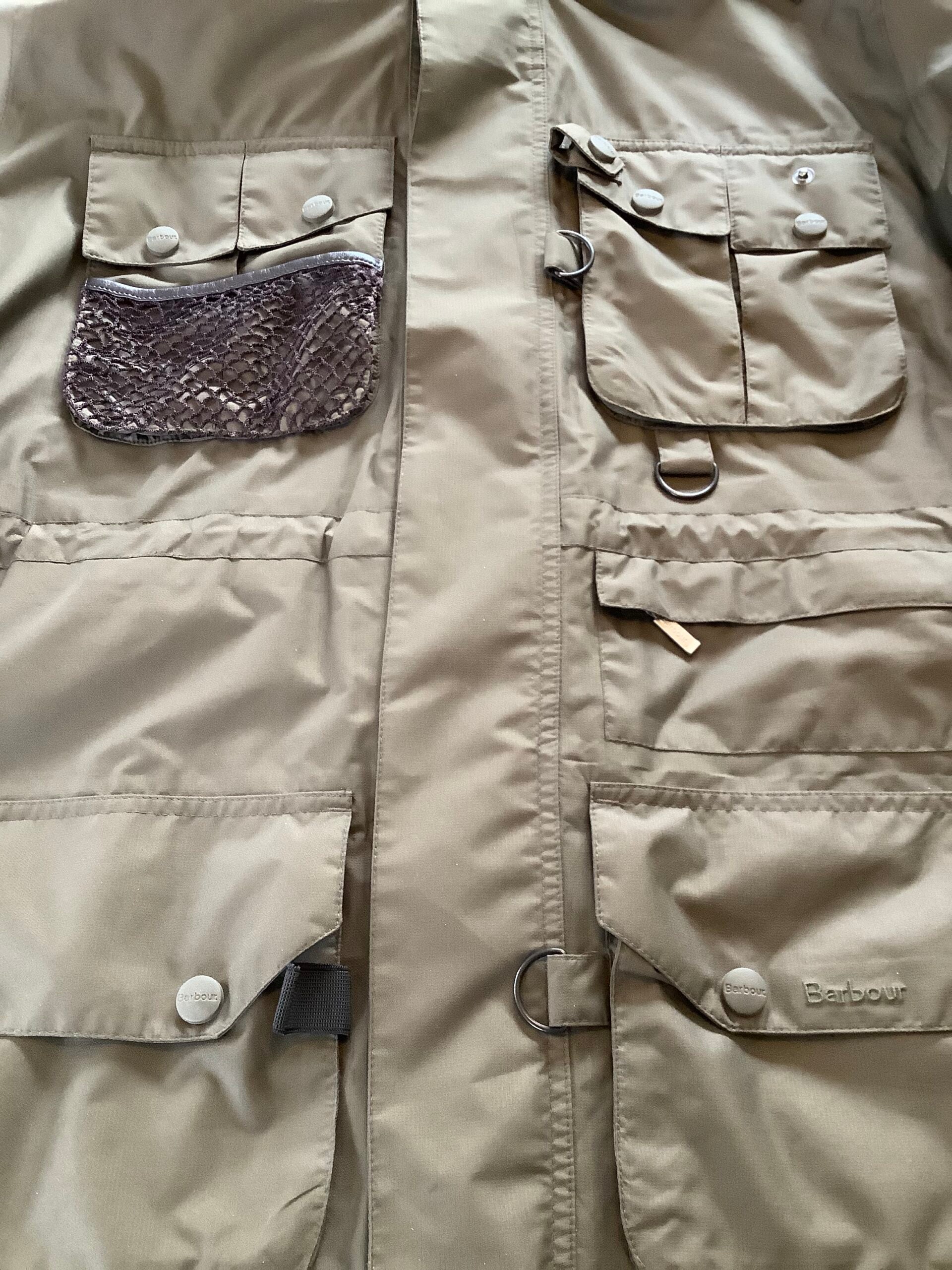 Rare Barbour olive DRYFLY 3/4 full length Coat