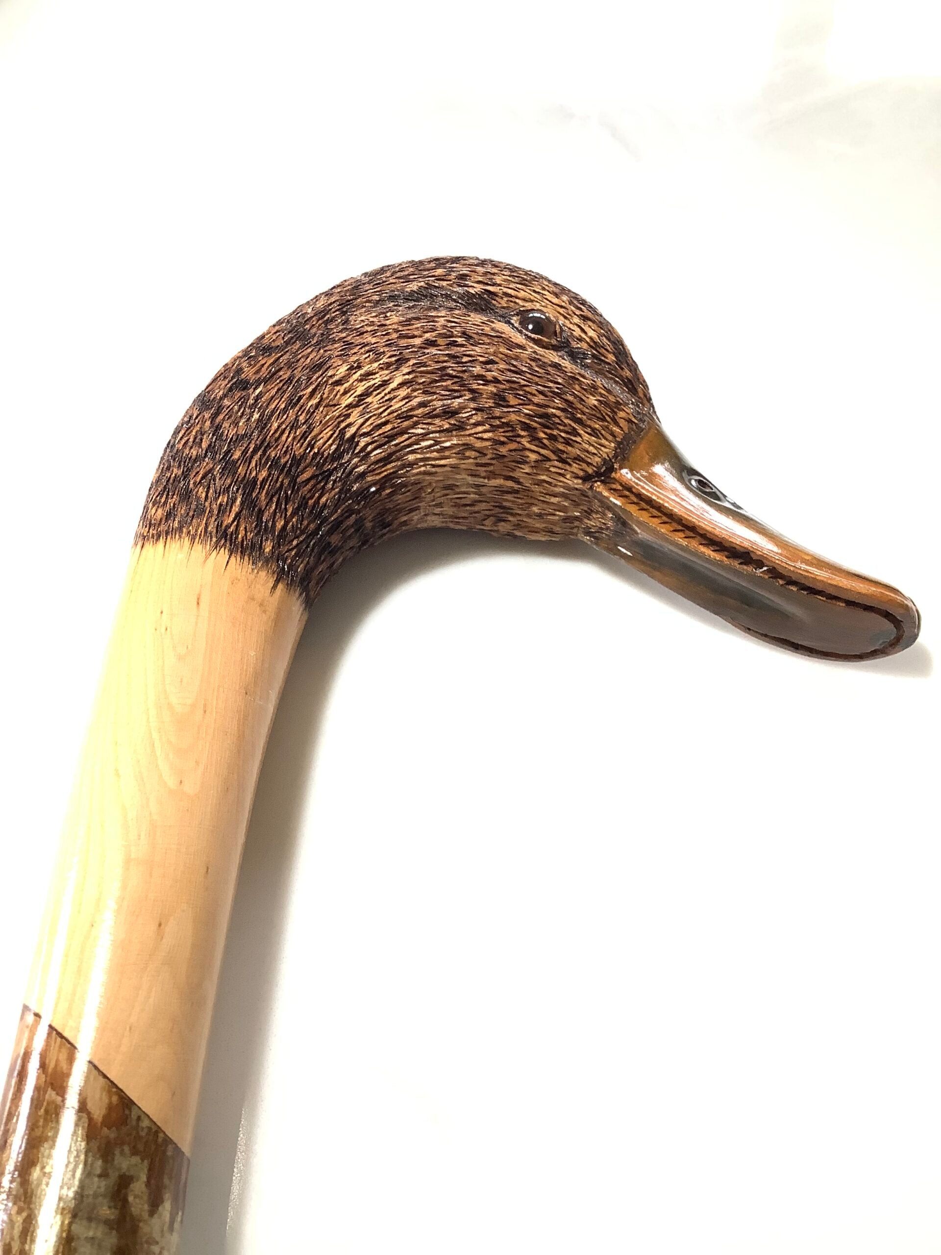 IAN TAYLOR HAND CRAFTED MALLARD WALKING STICK Maker to The Royals Celebrates