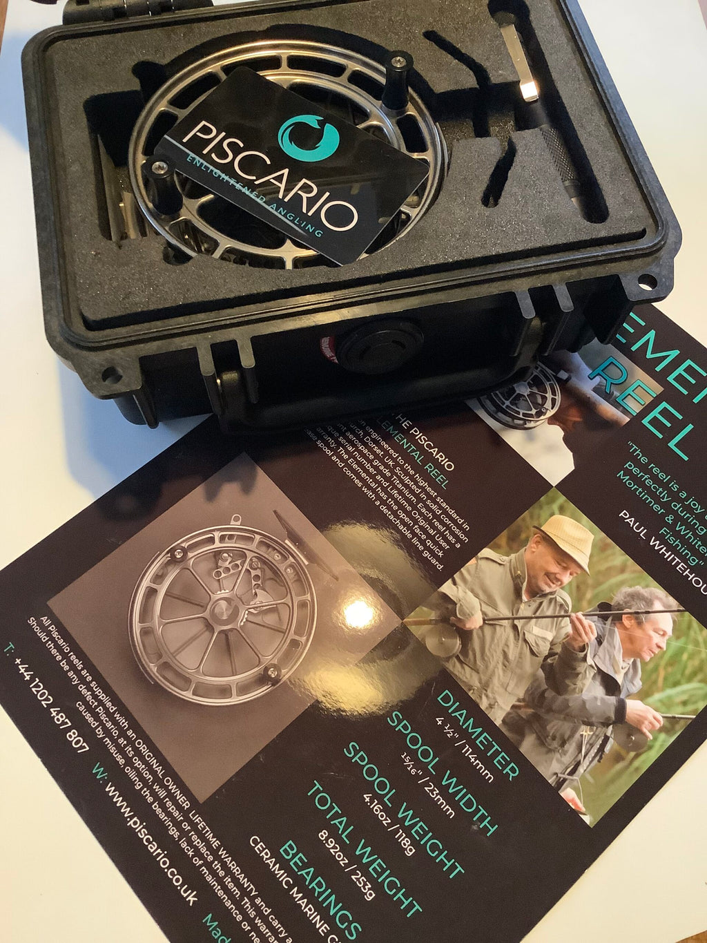 New Titanium Elemental Centrepin by Piscario ( Featured in Mortimer Whitehouse Gone Fishing Series)