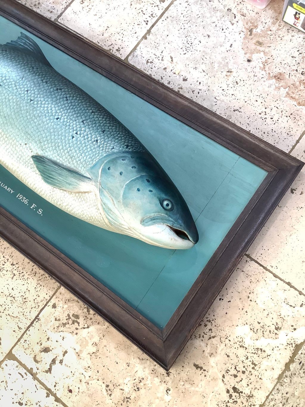 Antique P.D MALLOCH 3/4 Wood Block Carved Beautifully Artistically Painted Atlantic Salmon 1936