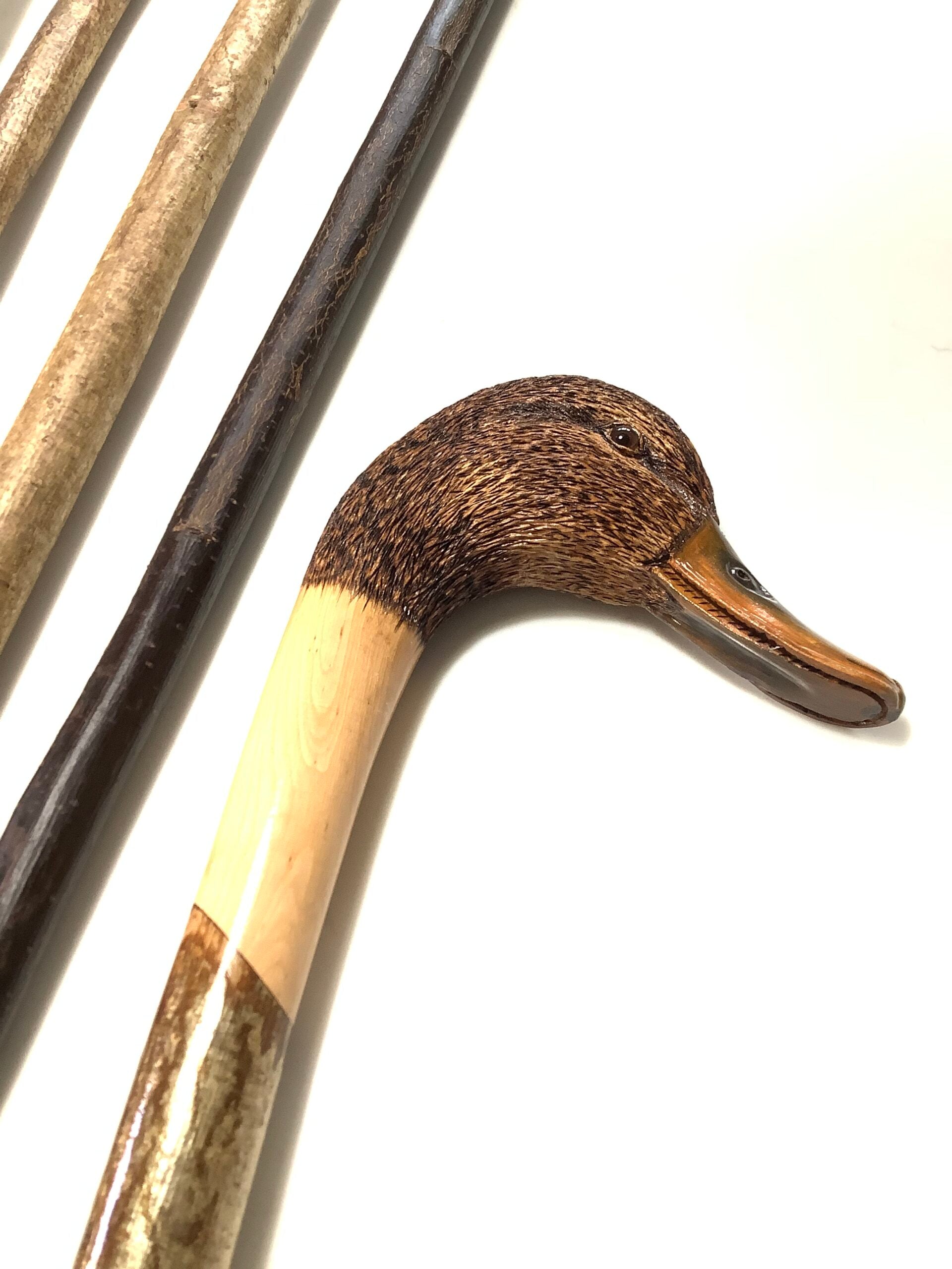IAN TAYLOR HAND CRAFTED MALLARD WALKING STICK Maker to The Royals Celebrates