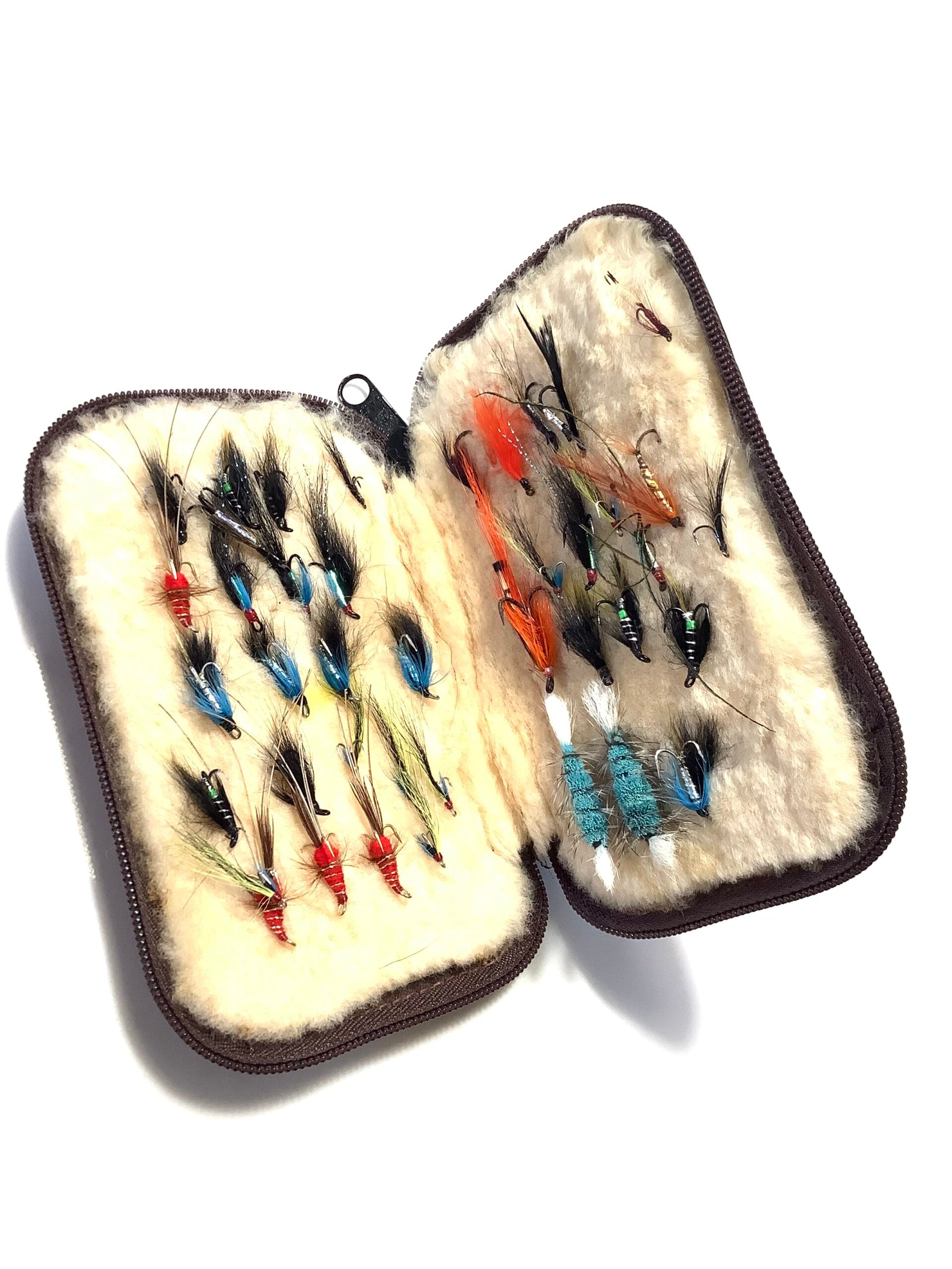 House of Hardy leather Fly Wallet with a good selection of Flies