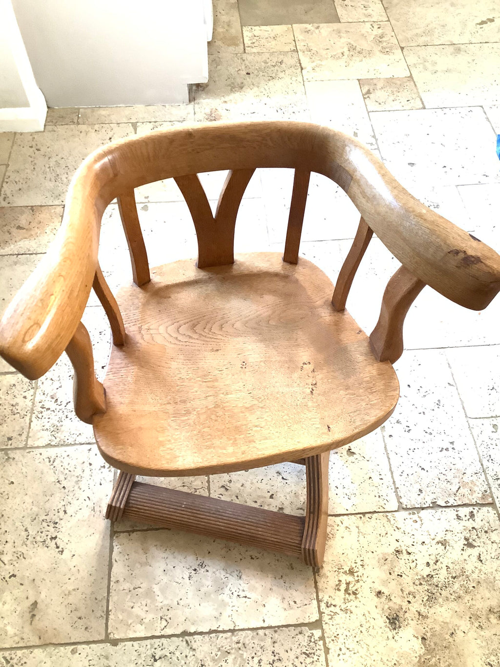 Antique Oak revolving Captains/ Fly tying Chair