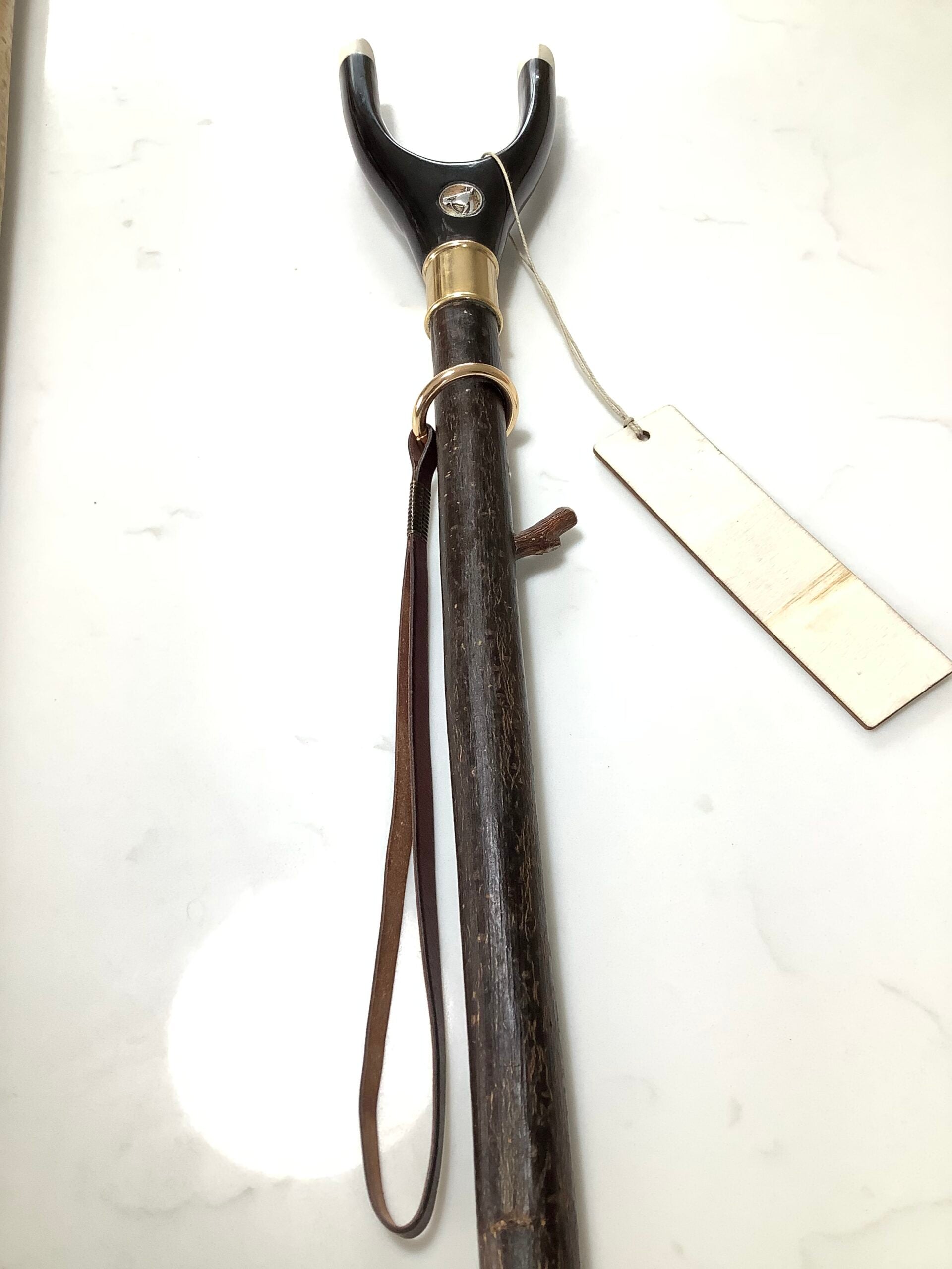 A fine Quality Hand crafted Traditional Polished Buffalo Horn Thumb Stick/Staff