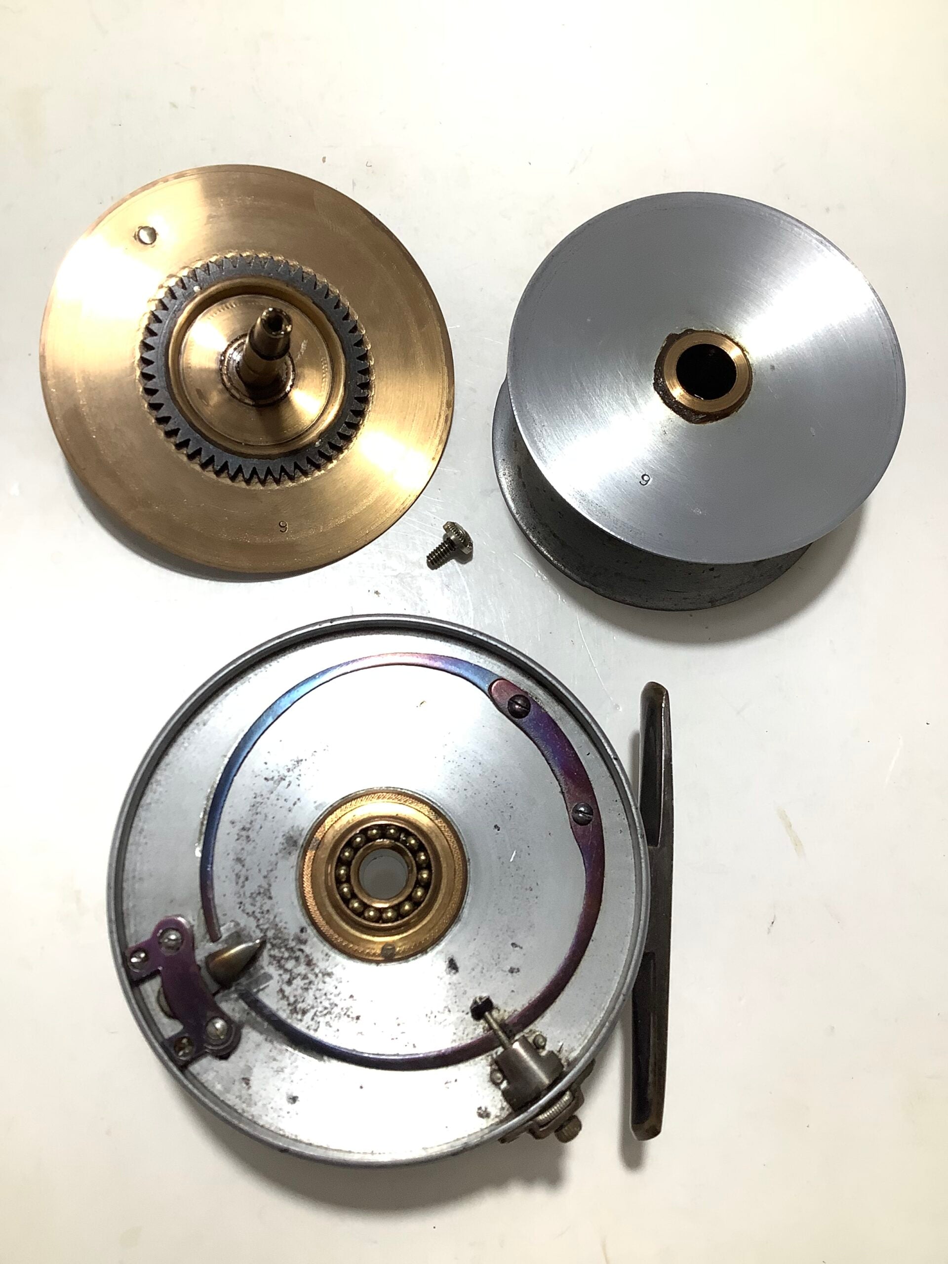 Antique Hardy Bros Brass Faced Perfect Salmon Fly Reel in excellent condition
