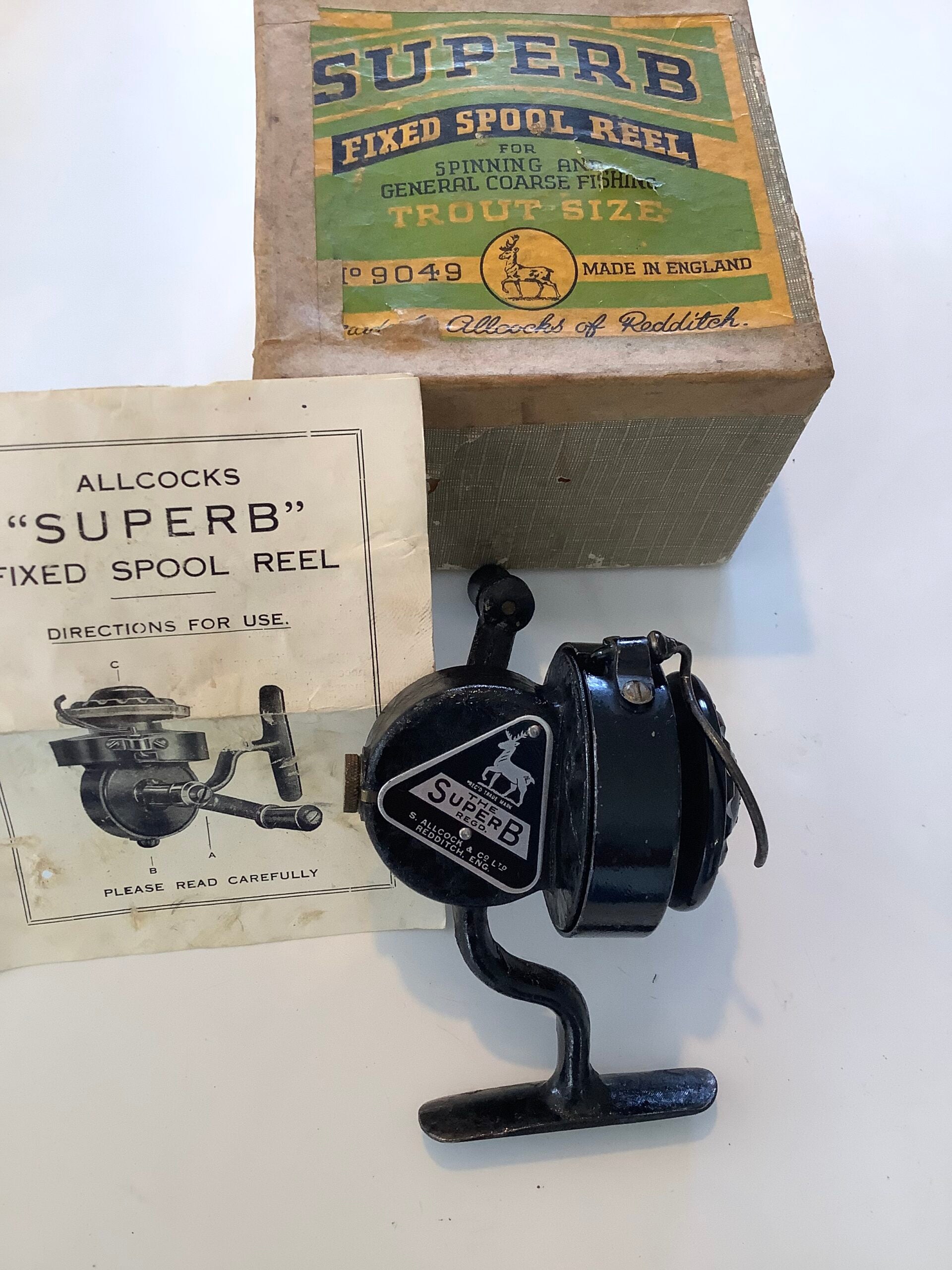 Vintage Allcocks of Redditch “Superb”Reel in original Box