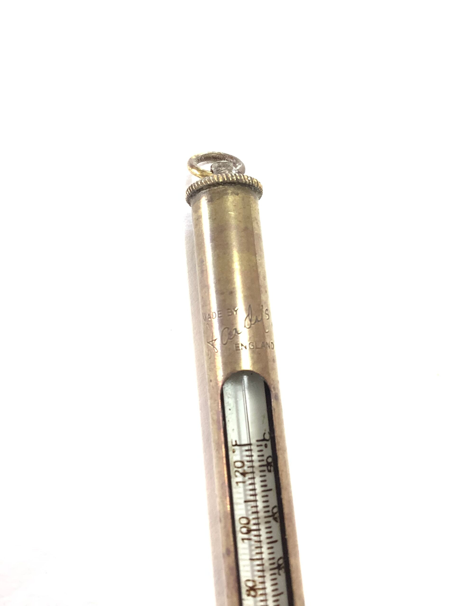 Antique Hardy Bros Brass Thermometer
