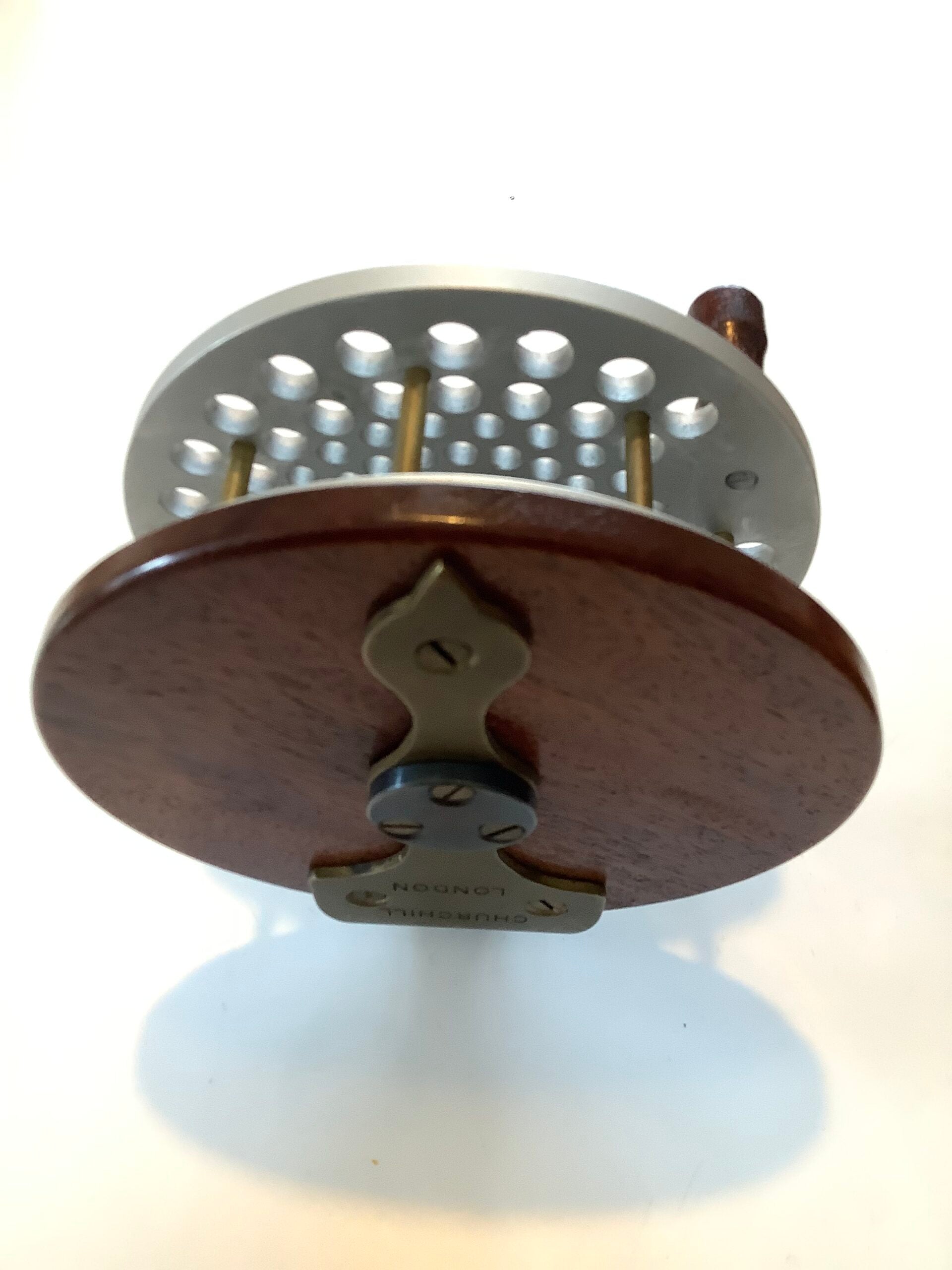 Rare Churchill of London Reel in oak presentation box