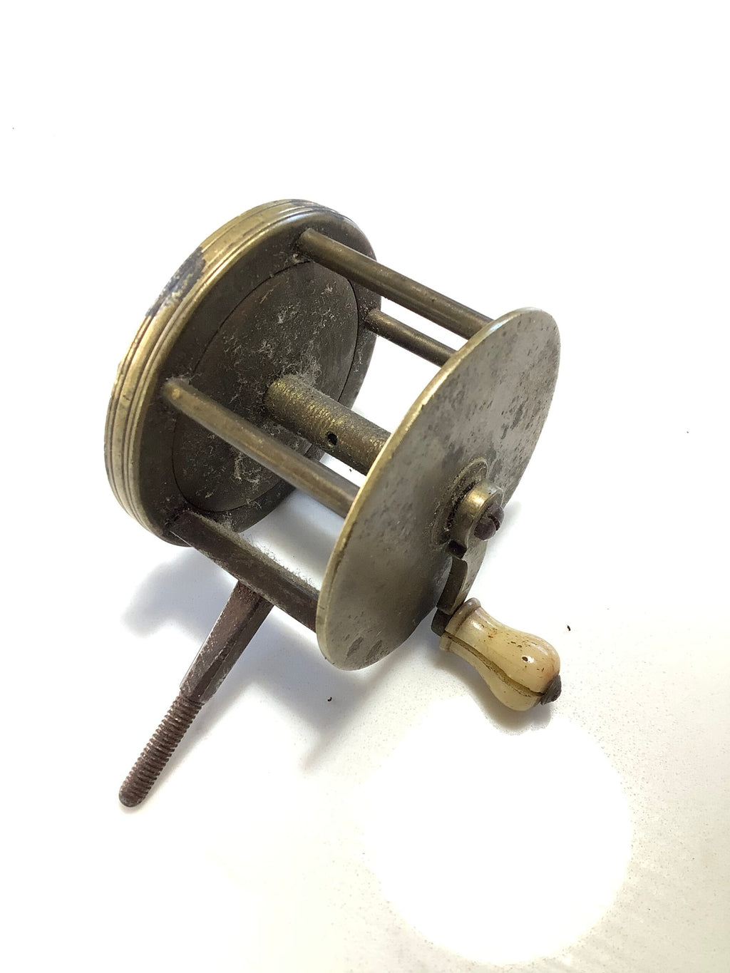 Antique very Early Brass SPIKE Winch Reel