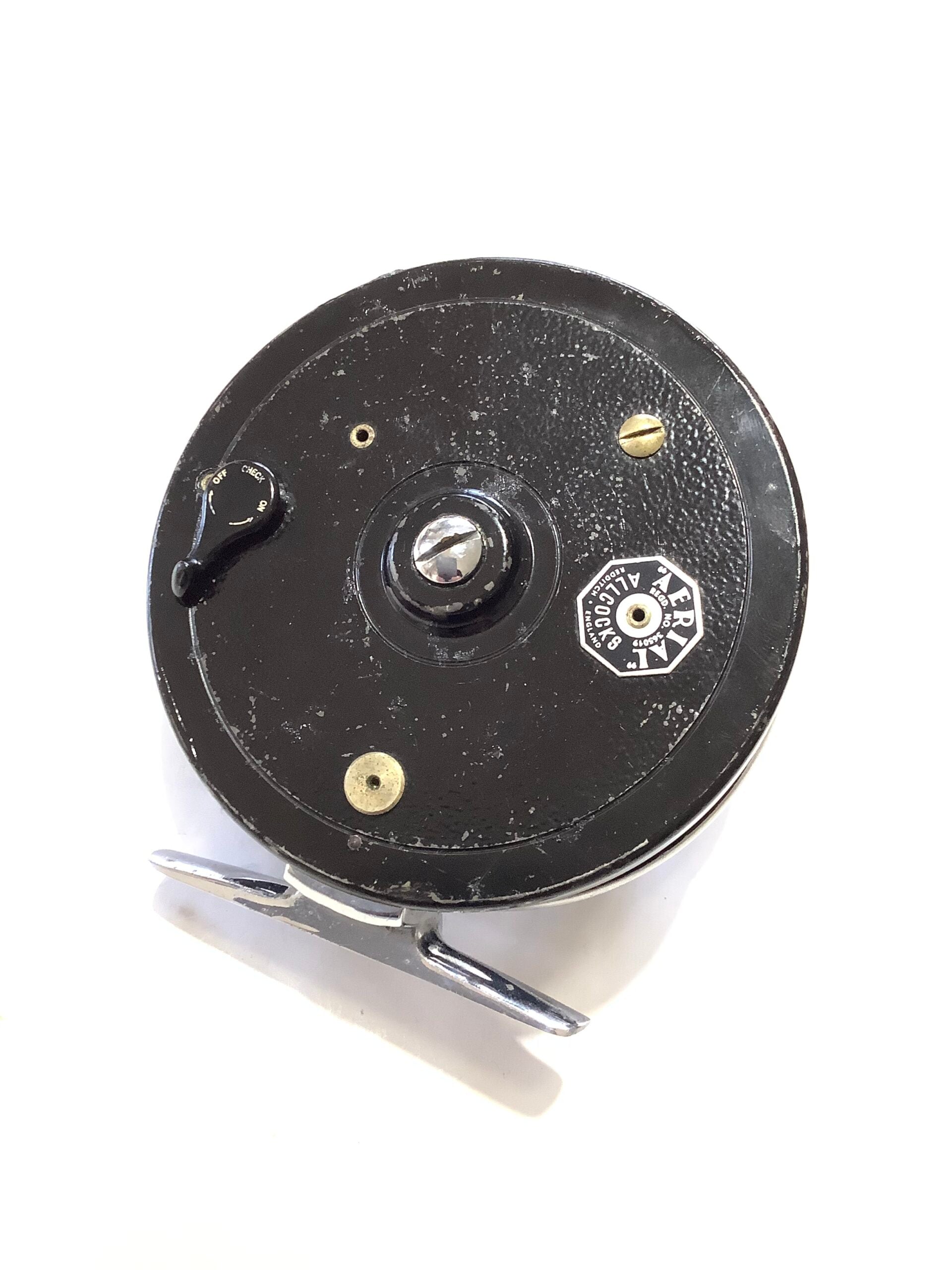 Vintage Allcocks Aerial 3 3/4” Wide Drum Centrepin