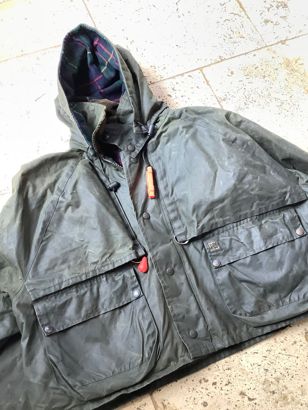 Hardy Bros Wax Wading Jacket with in built floatation device.