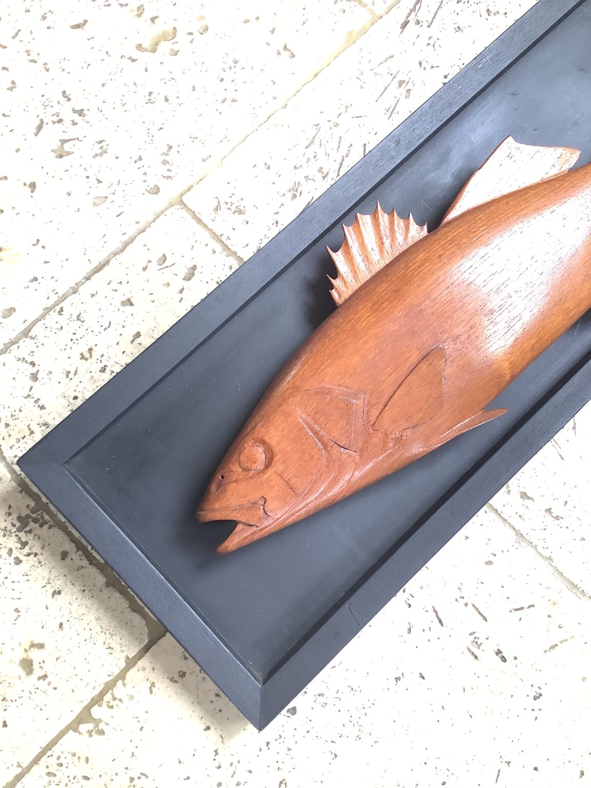Vintage hand carved Teak hardwood Sea bass