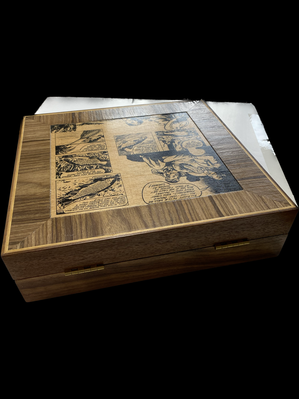 LARGE PAUL COOK WALNUT FLOAT BOX