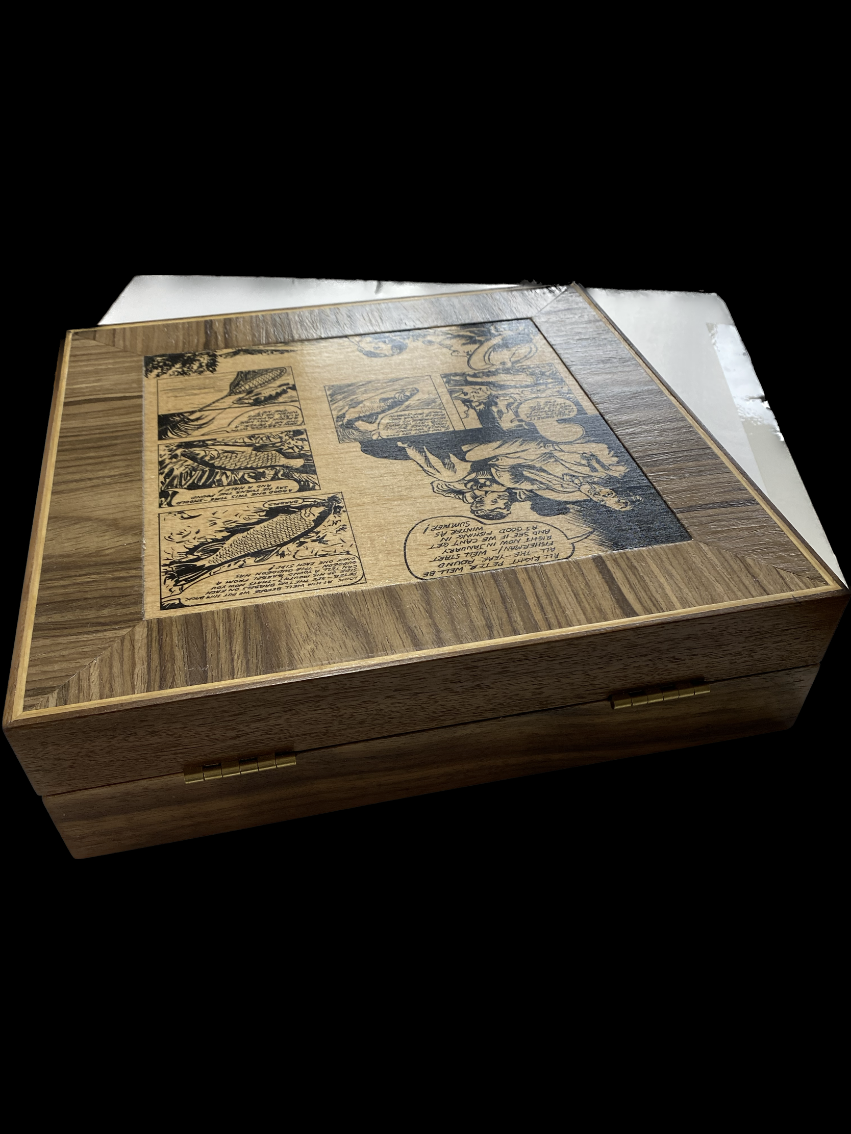 LARGE PAUL COOK WALNUT FLOAT BOX