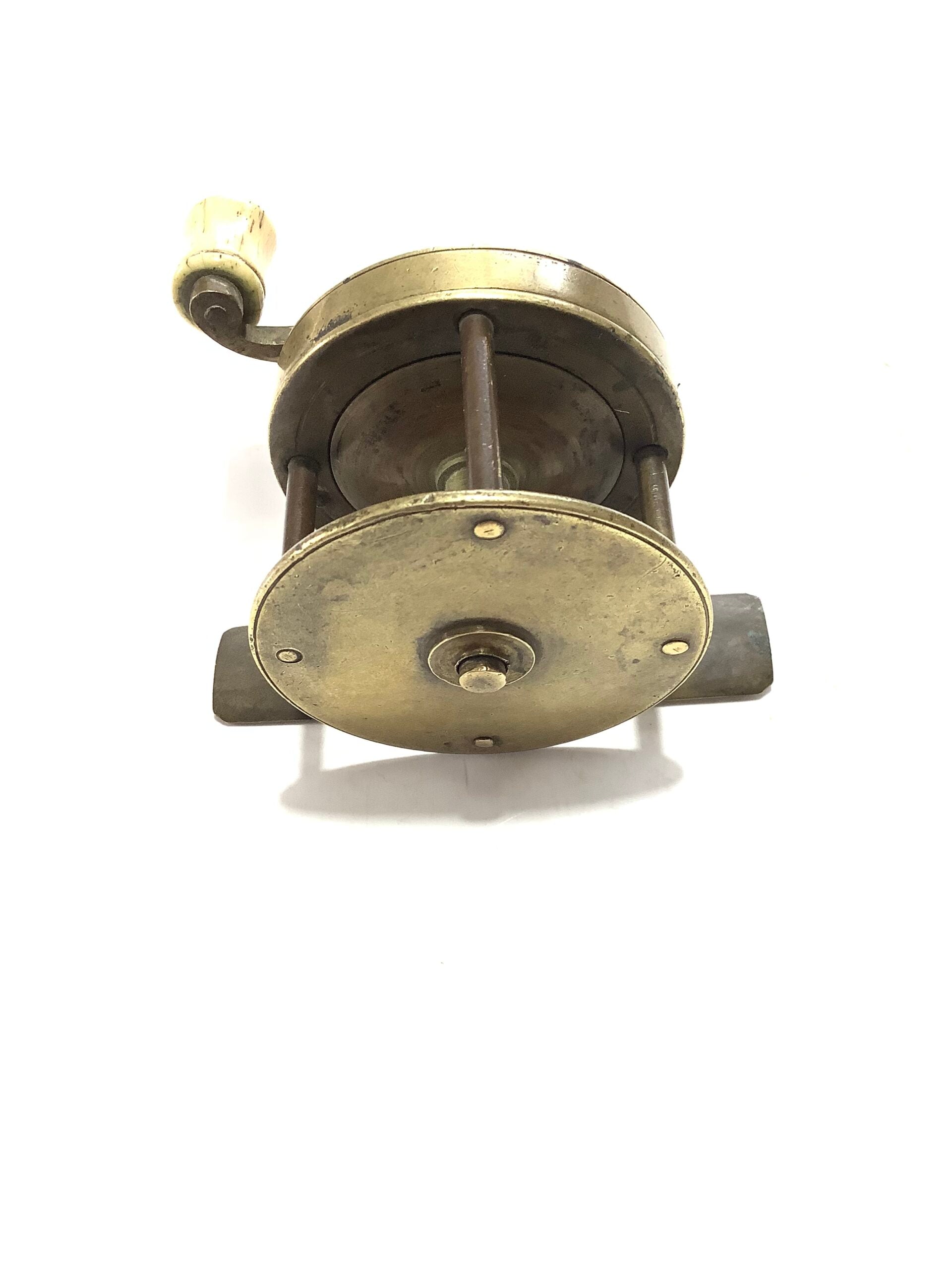 ANTIQUE LONDON ( Ustonson style) BRASS MULTIPLIER WINCH