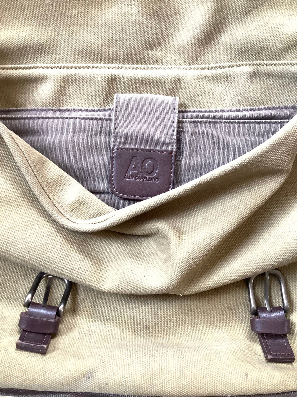 Good Quality Ally Capellino Canvas Leather Gents Shoulder Bag