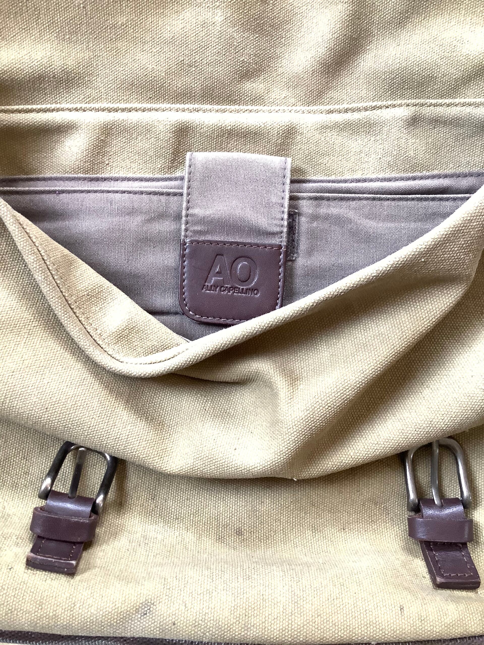 Good Quality Ally Capellino Canvas Leather Gents Shoulder Bag