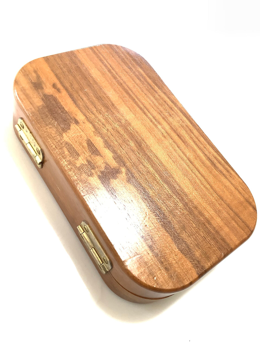 Richard Wheatley Hard wood Fly Box with a selection of good Trout flies