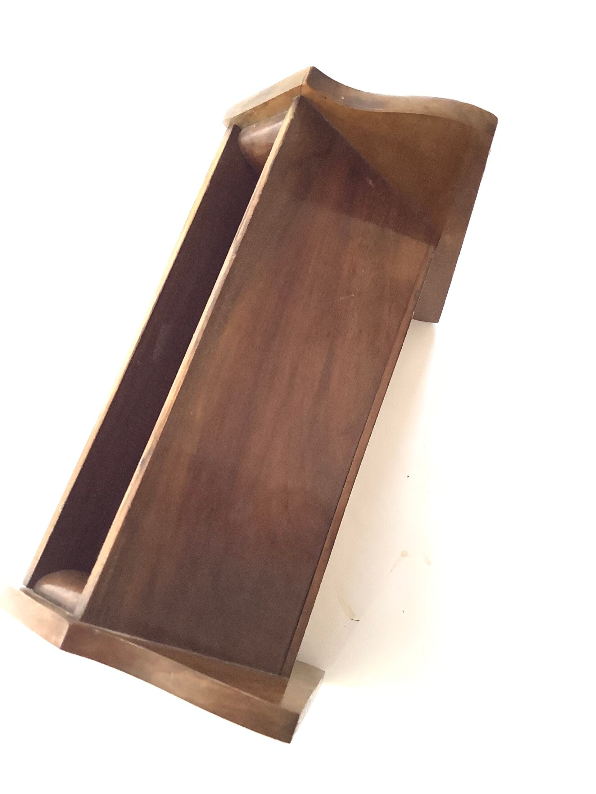 Rare Antique Asprey of London Walnut Book Tidy Desk Trough